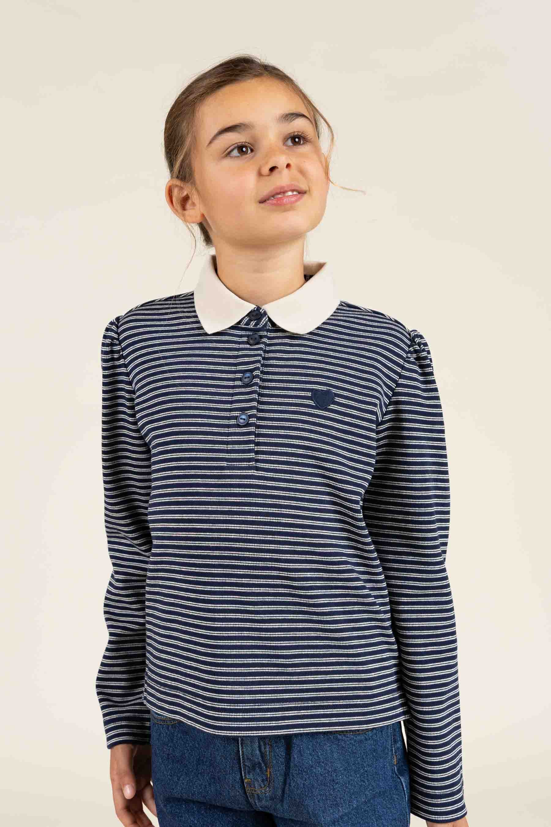 Gestreept poloshirt - Tween - Navy Stripe | 100647 Elise