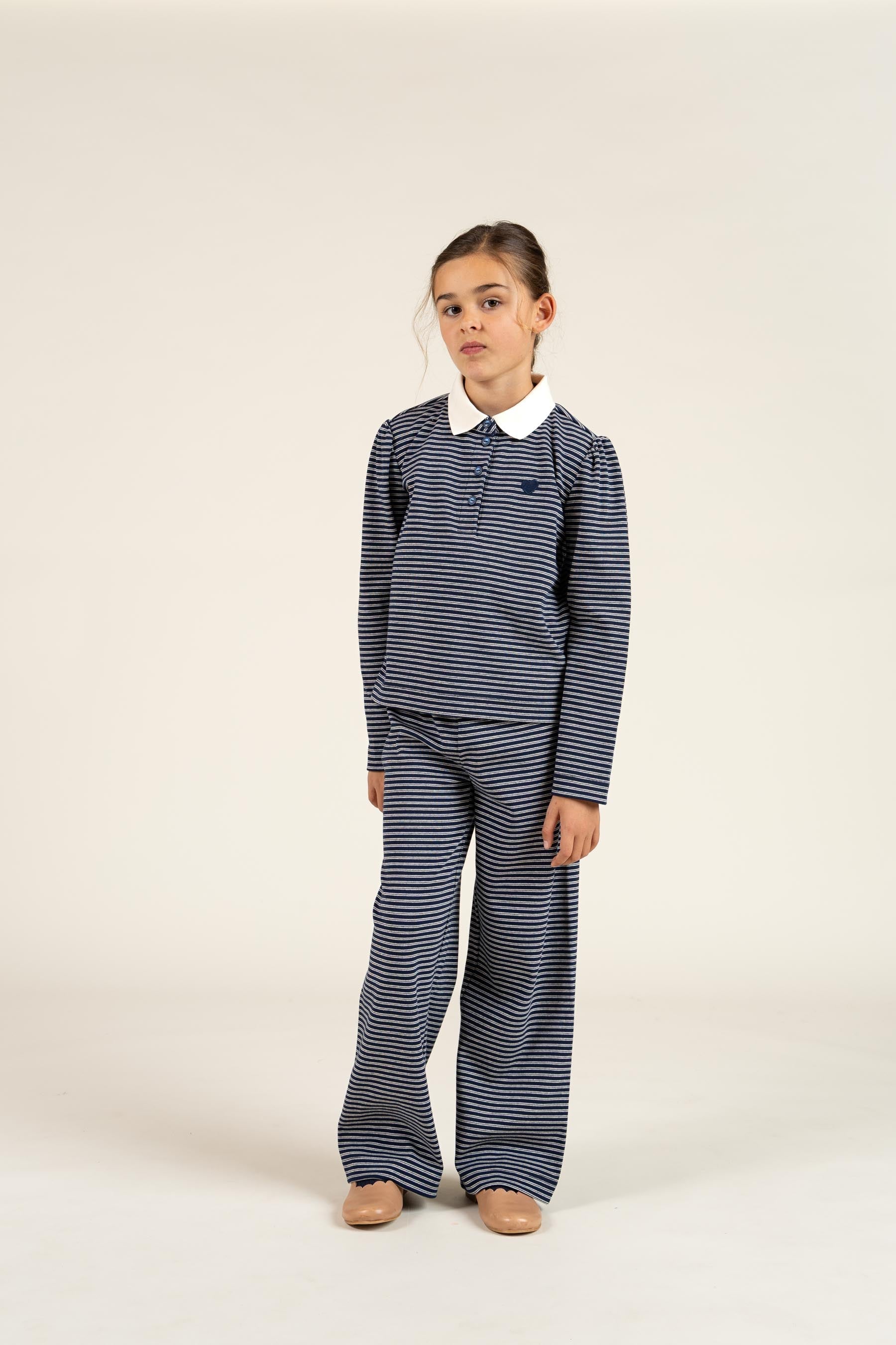 Gestreepte jersey broek - Tween - Navy Stripe | 100649 Elise