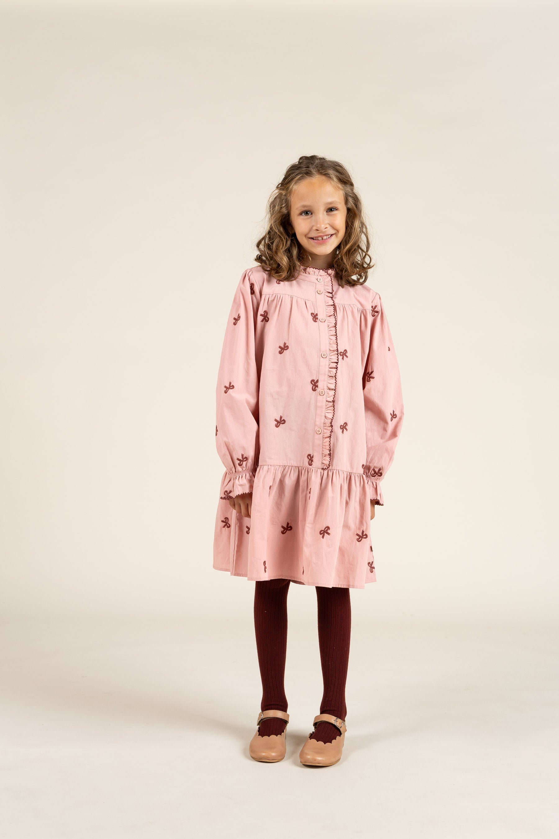 Popeline jurk met borduursel - Tween - Rose | 100682 Adison