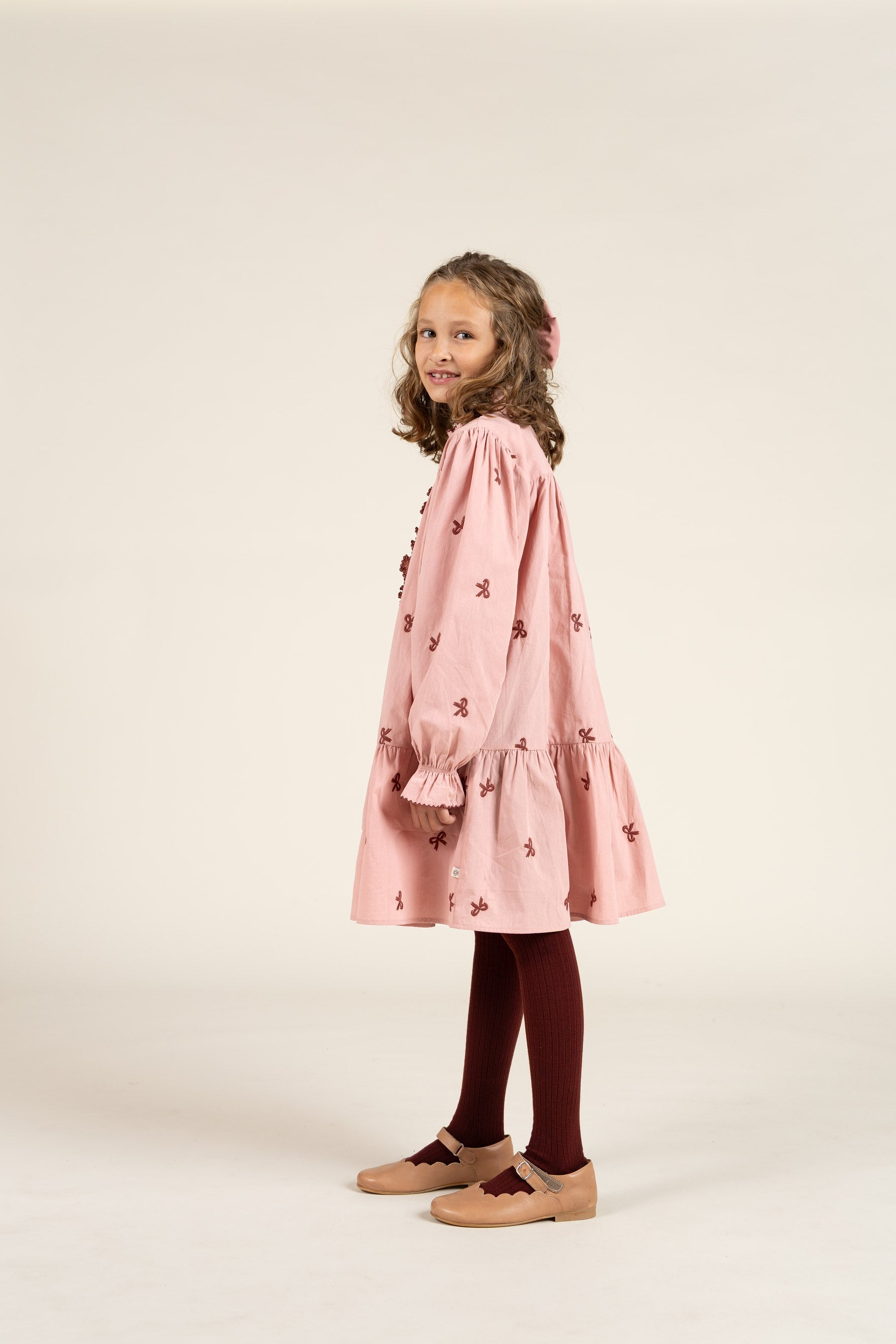 Popeline jurk met borduursel - Tween - Rose | 100682 Adison