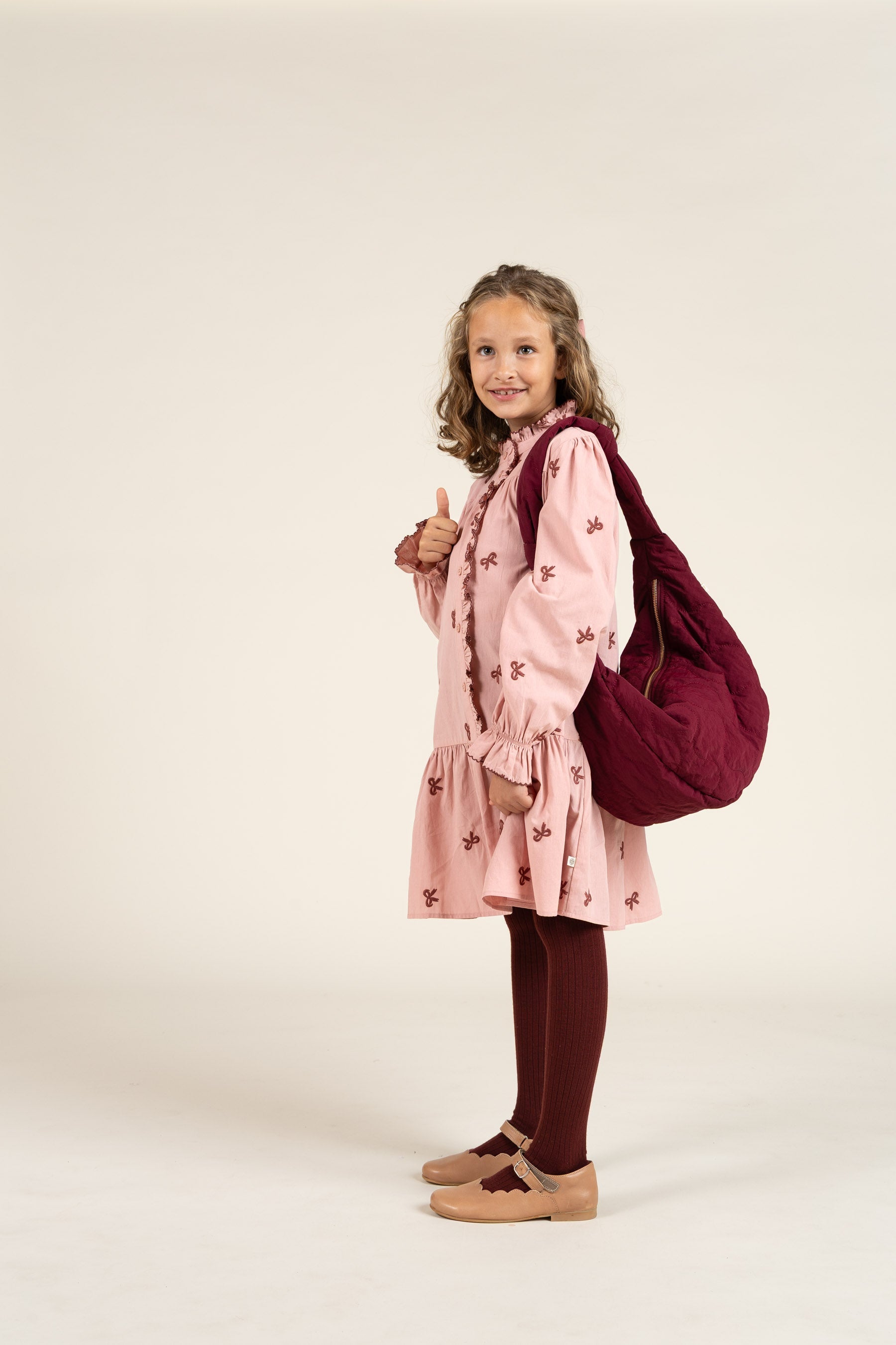 Popeline jurk met borduursel - Tween - Rose | 100682 Adison