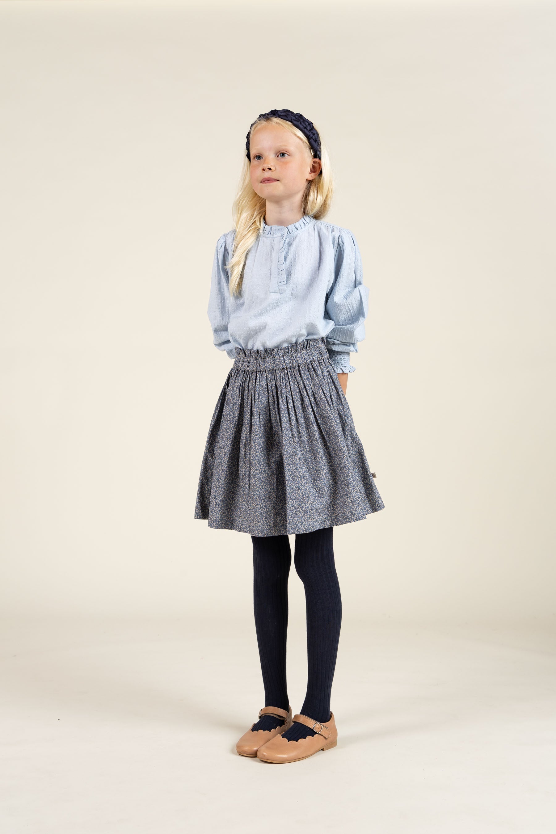 Katoenen blouse met klep - Tween - Light Blue | 100882 Claire