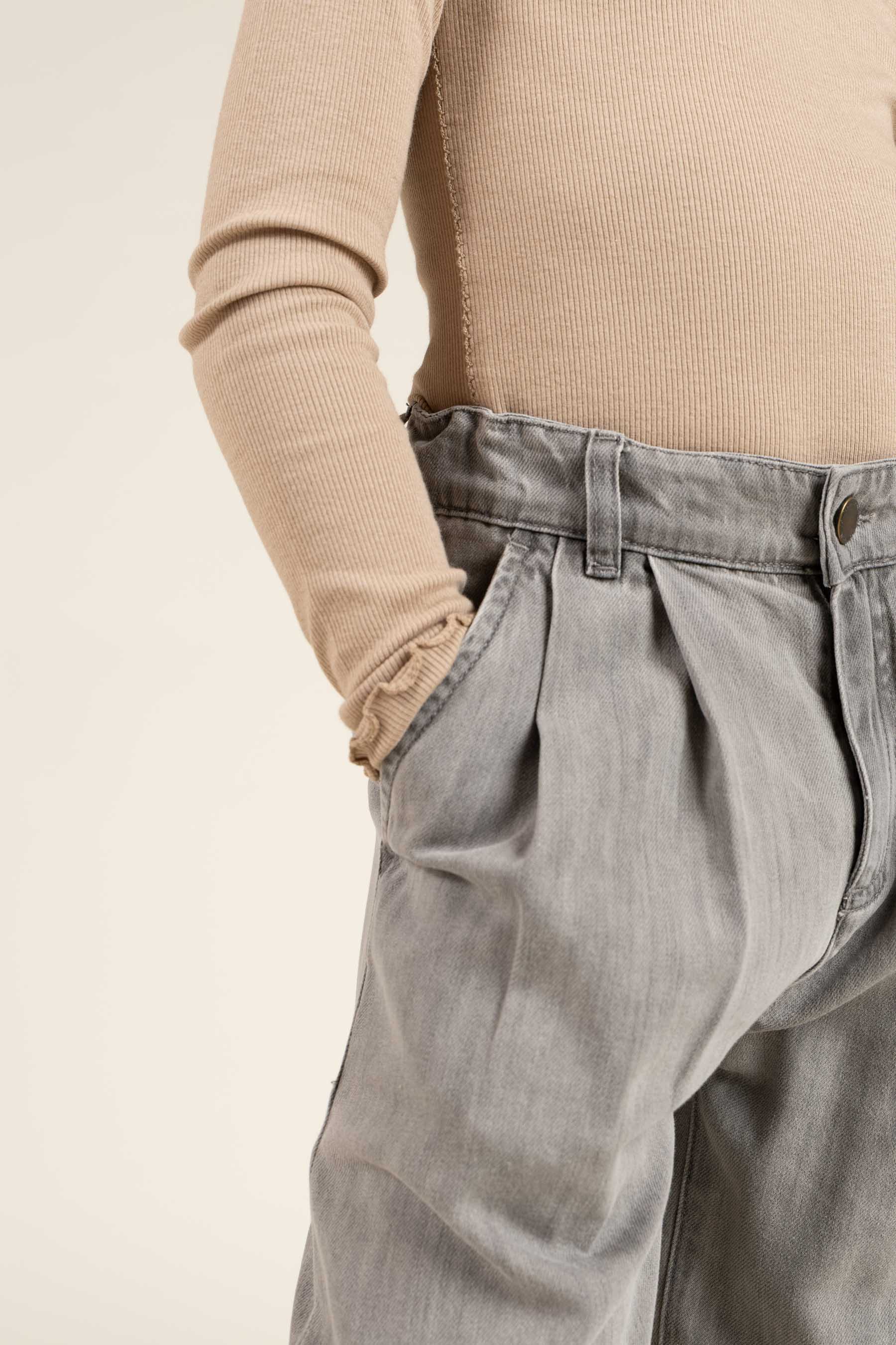 Denim broek met wijde pijpen - Tween - Grey Denim | 100104 Lea