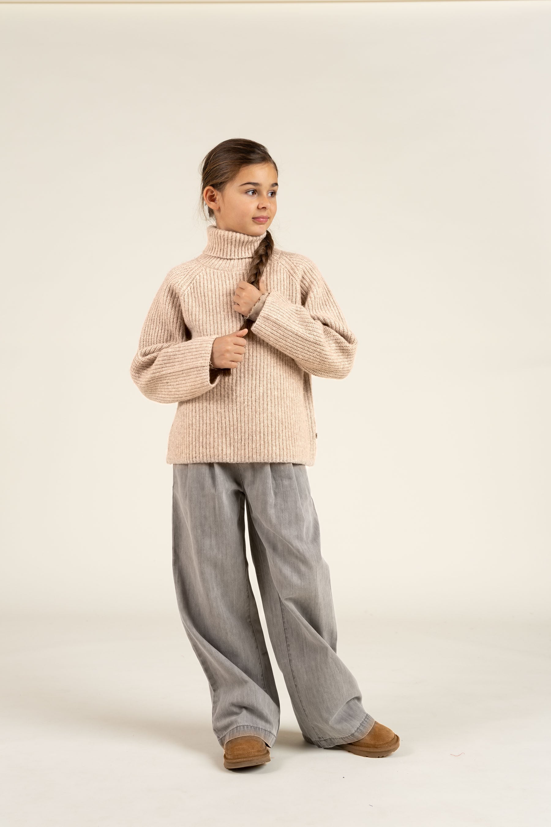 Denim broek met wijde pijpen - Tween - Grey Denim | 100104 Lea