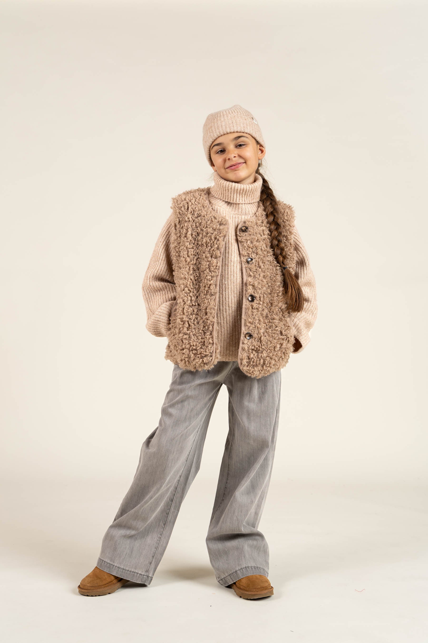 Denim broek met wijde pijpen - Tween - Grey Denim | 100104 Lea