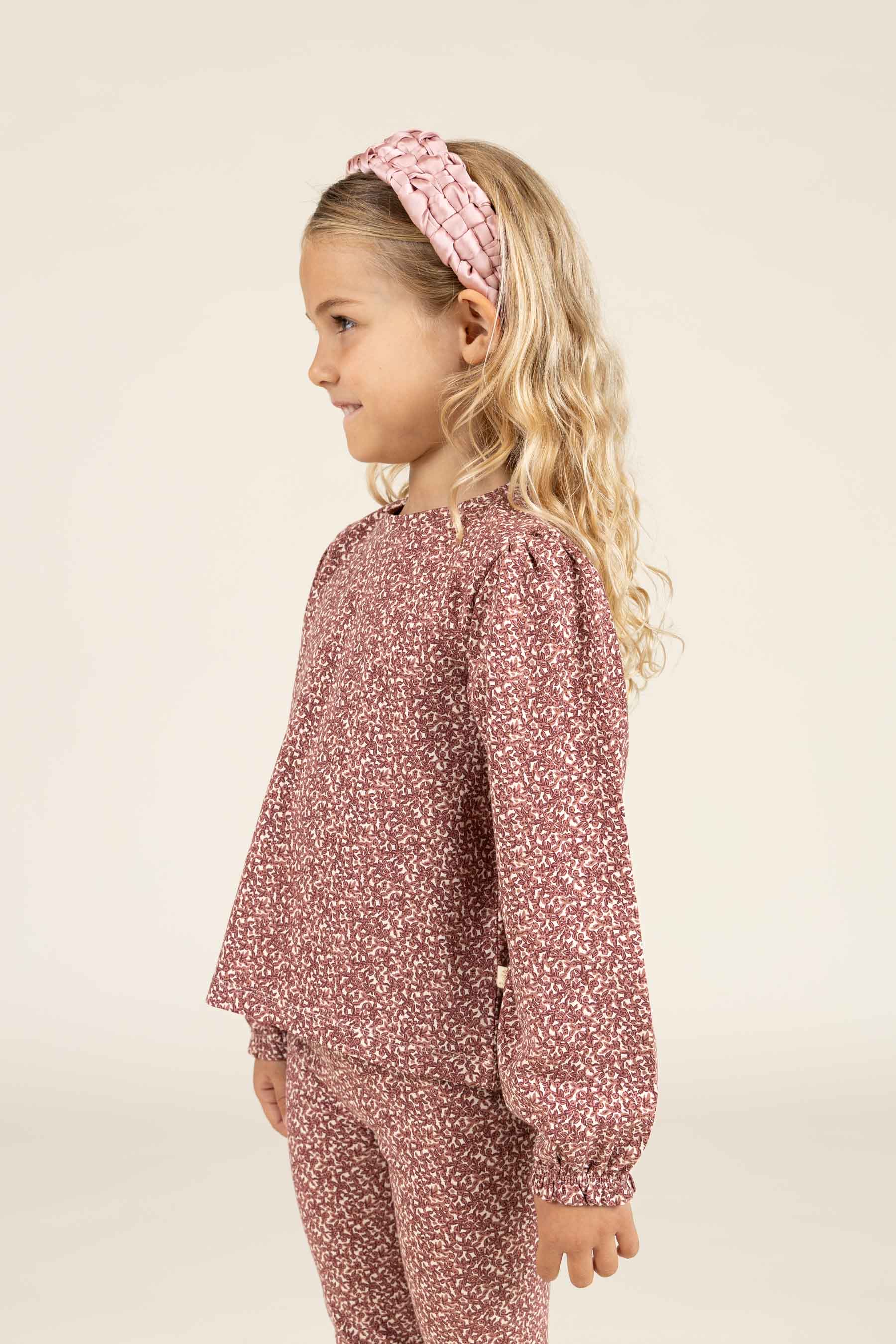 Bedrukte jersey blouse - Kids - Vintage Red | 100770 Ada