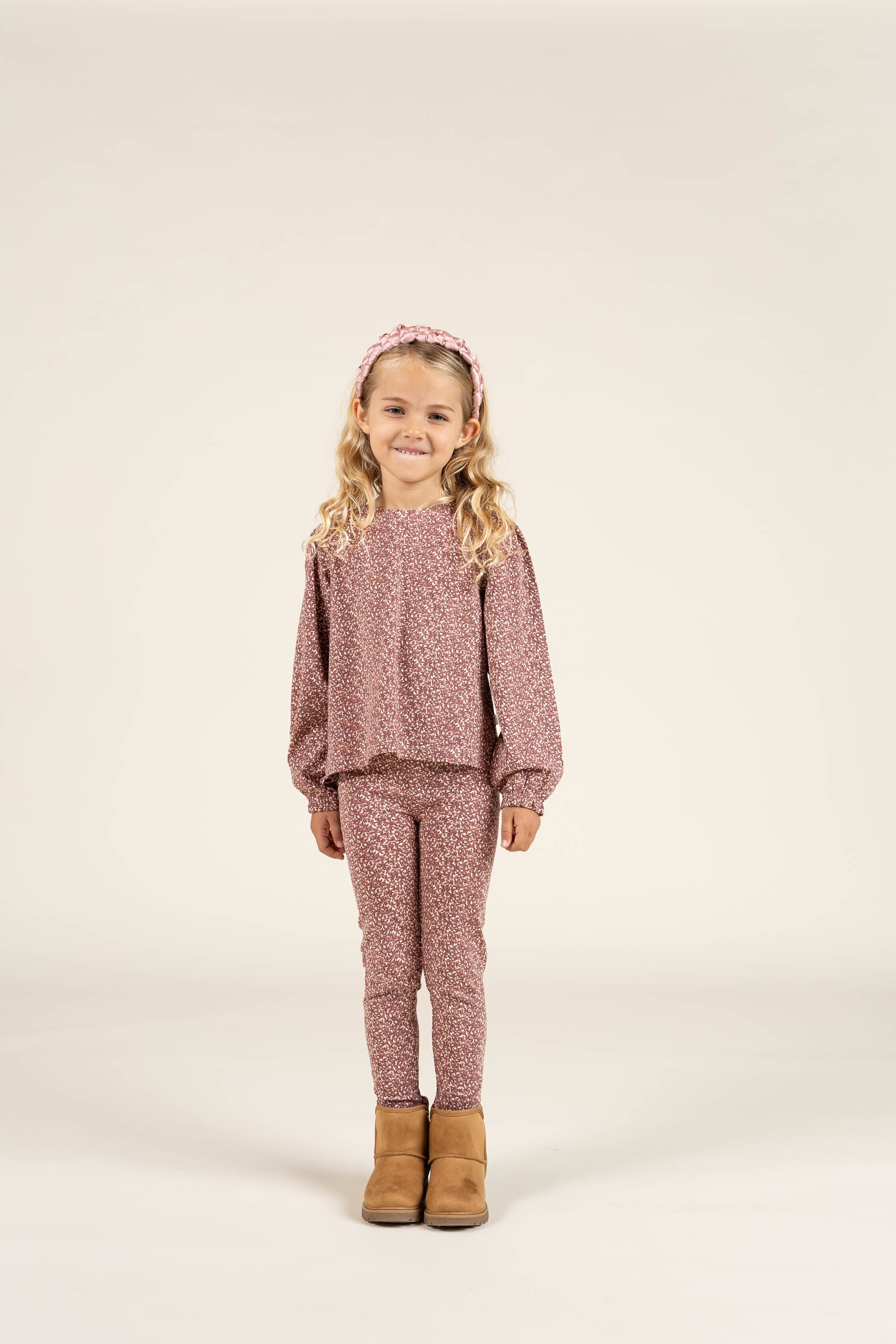 Bedrukte jersey legging - Kids - Vintage Red | 100766 Ada