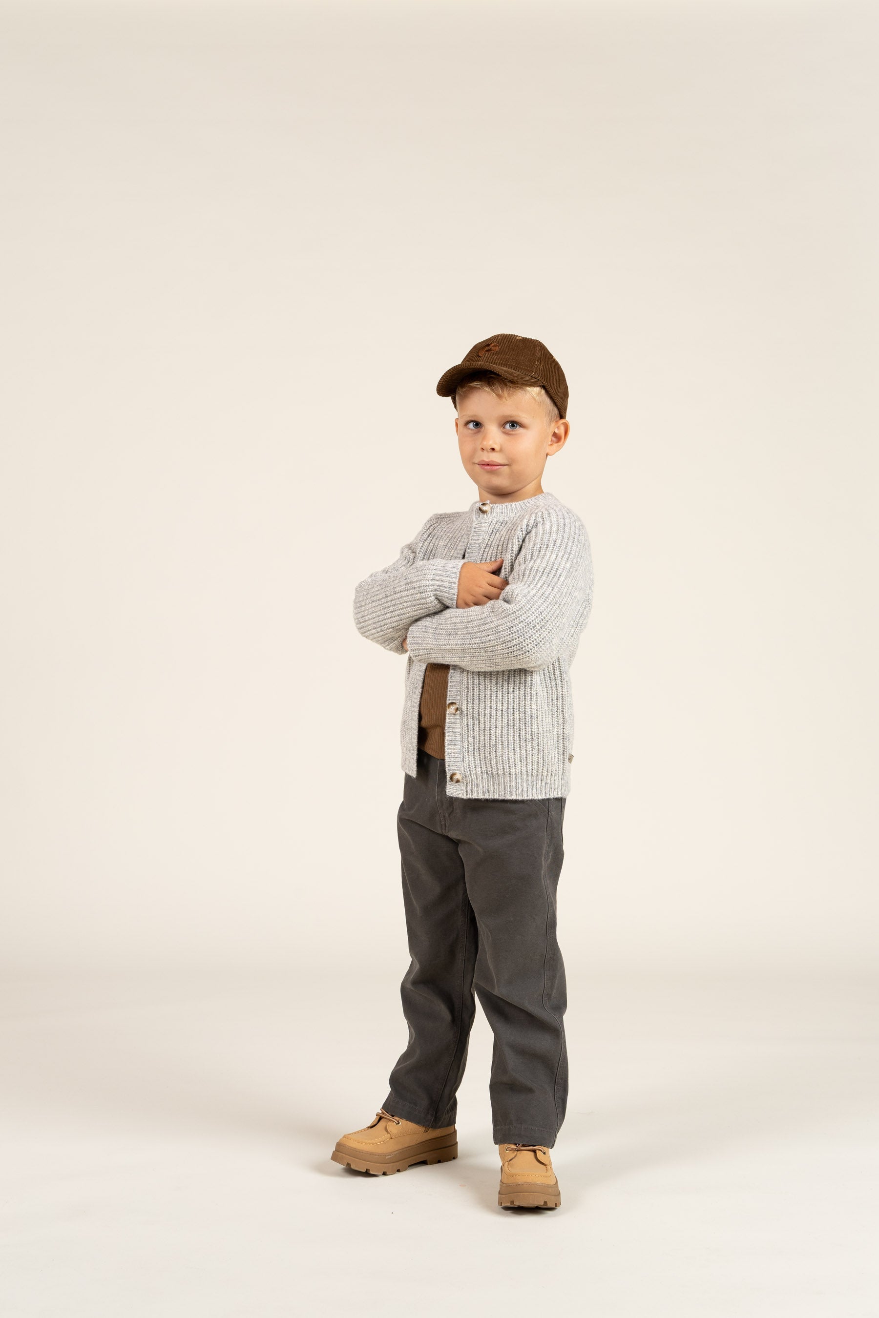 vest van wolmix - Kids - Grey Melange | 100746 Cork