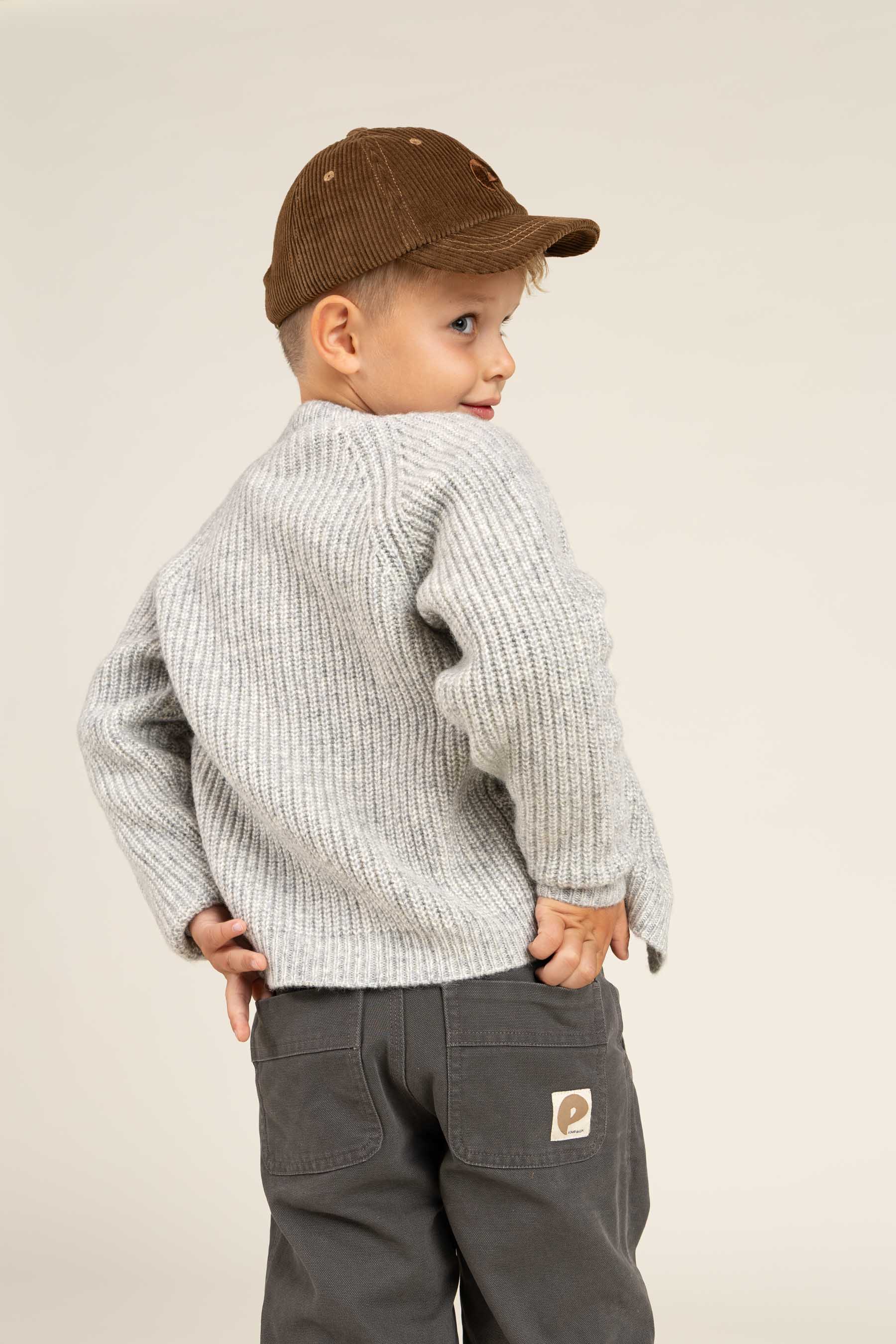 vest van wolmix - Kids - Grey Melange | 100746 Cork