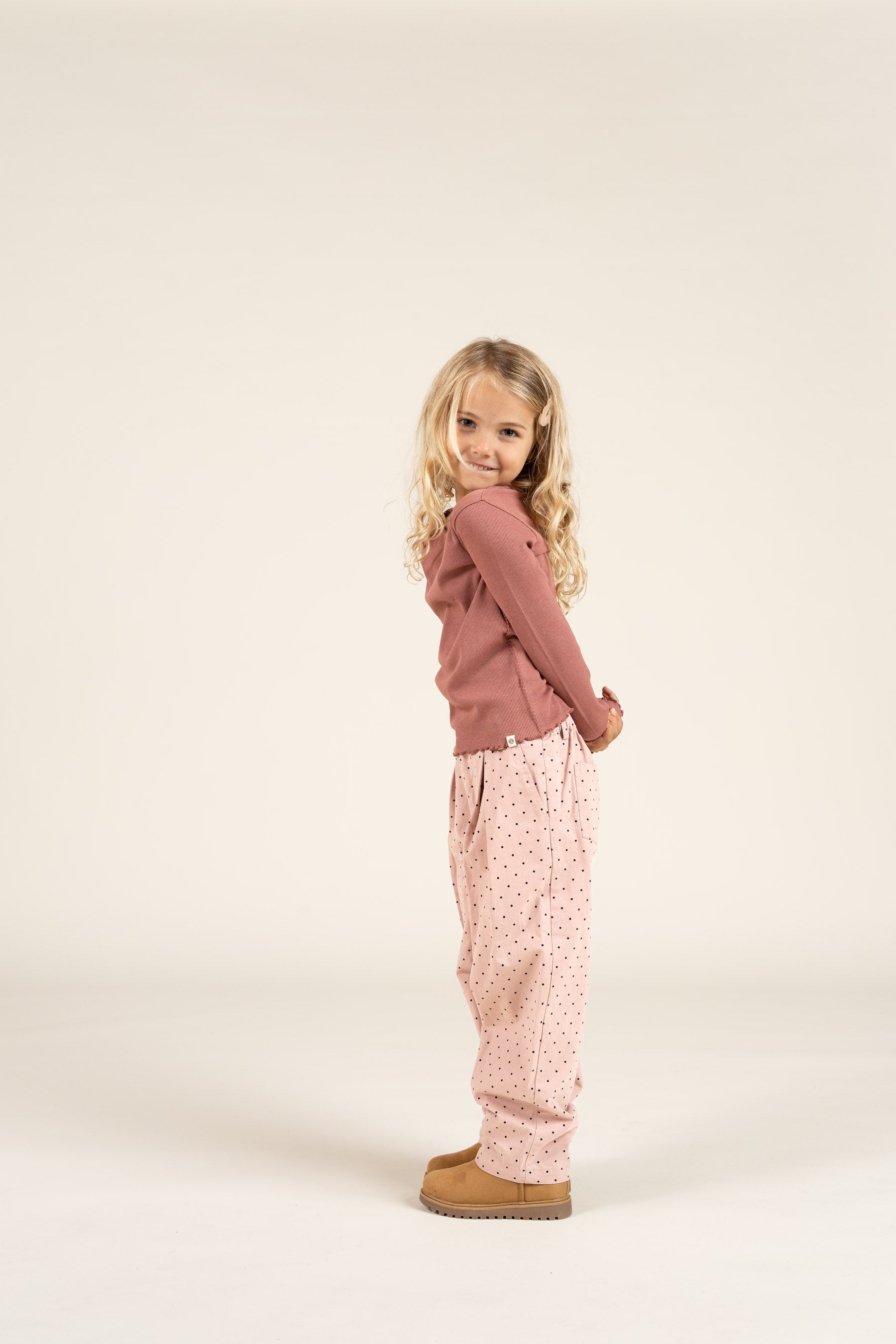 Twill broek met stip - Kids - Rose | 100612 Iris