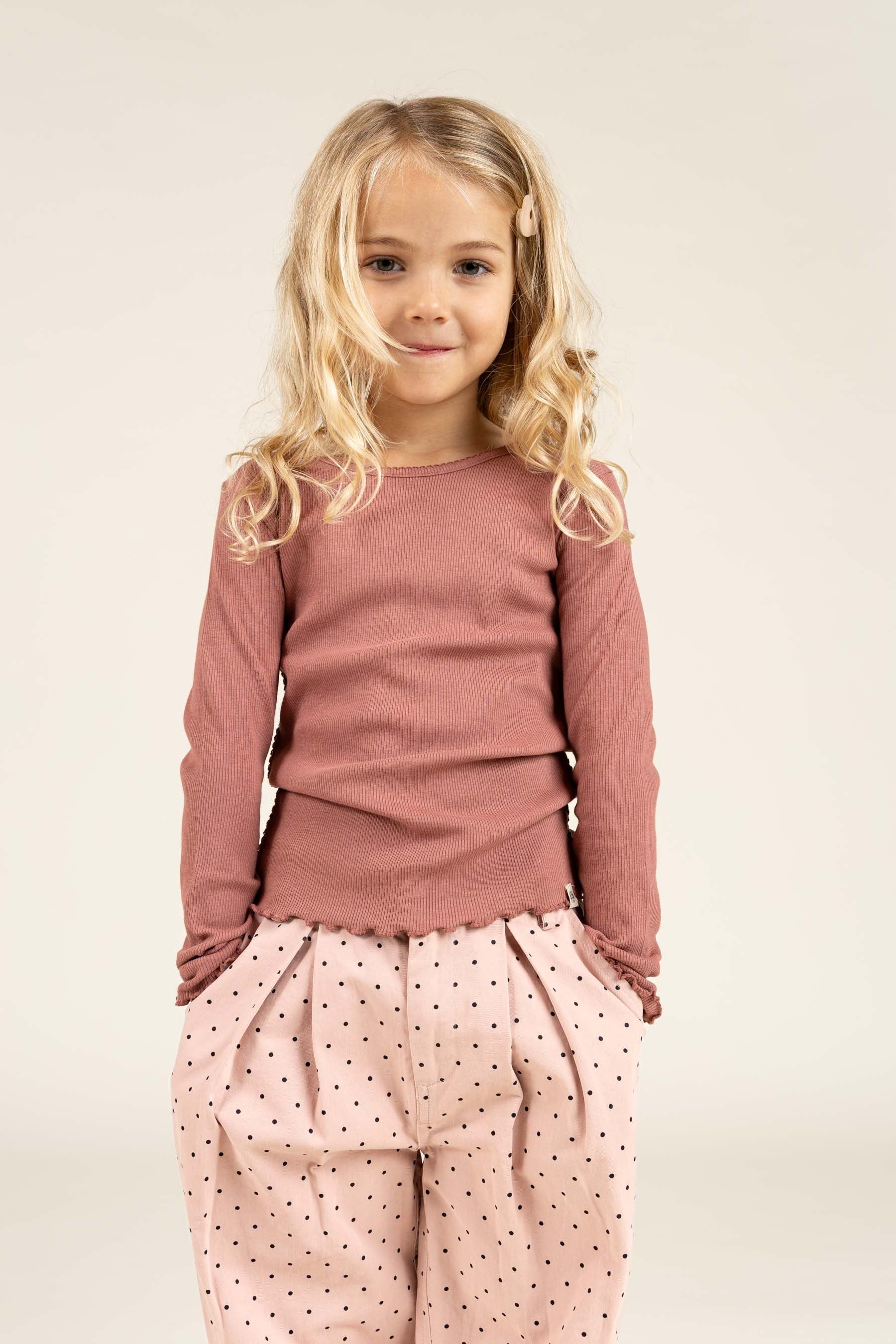 Twill broek met stip - Kids - Rose | 100612 Iris