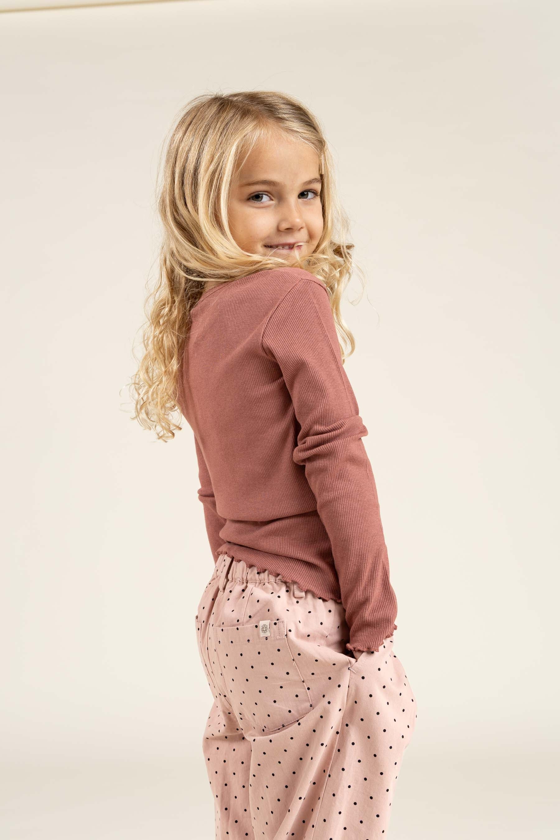 Twill broek met stip - Kids - Rose | 100612 Iris