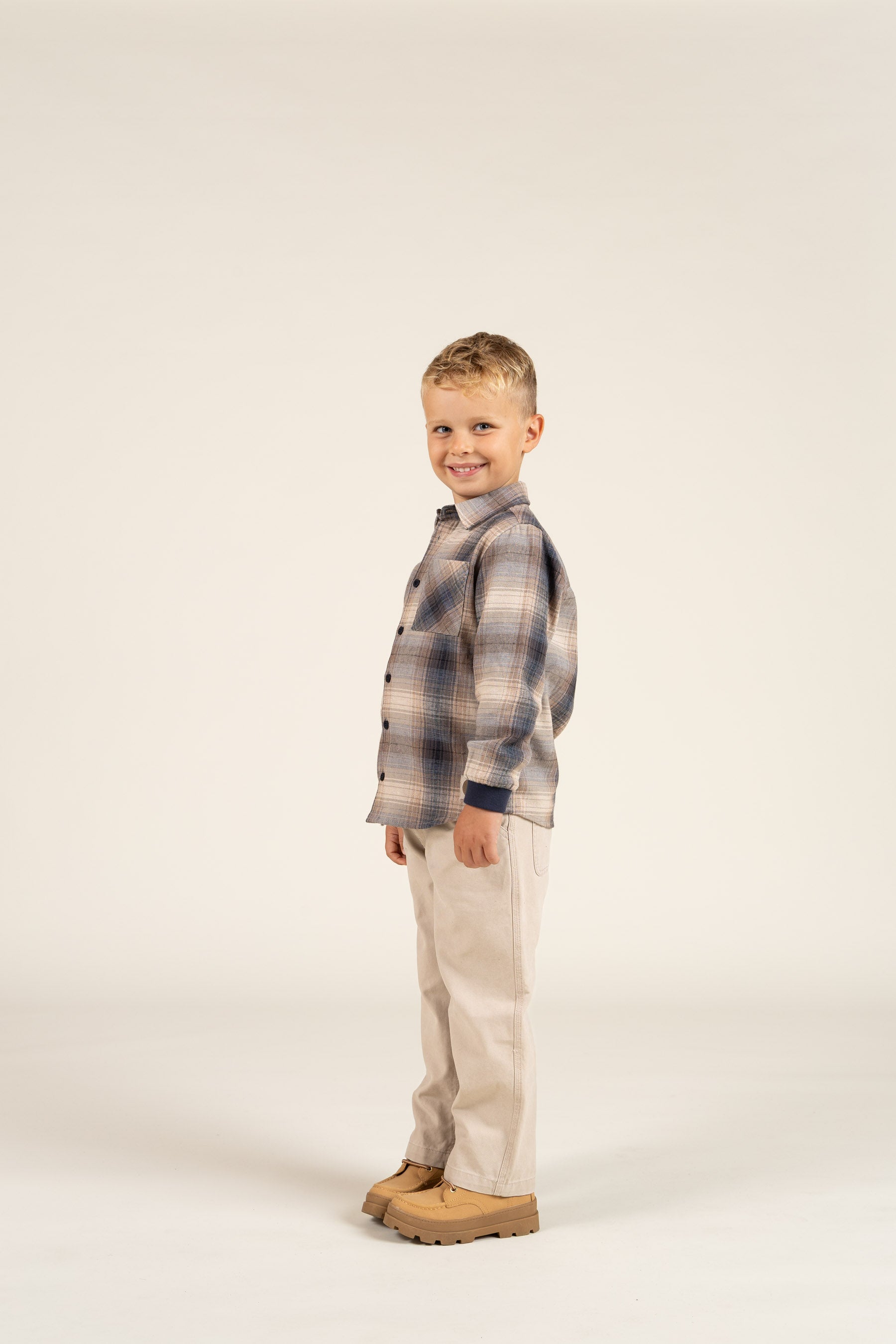 Canvas broek - Kids - Greige | 100115 Dereck
