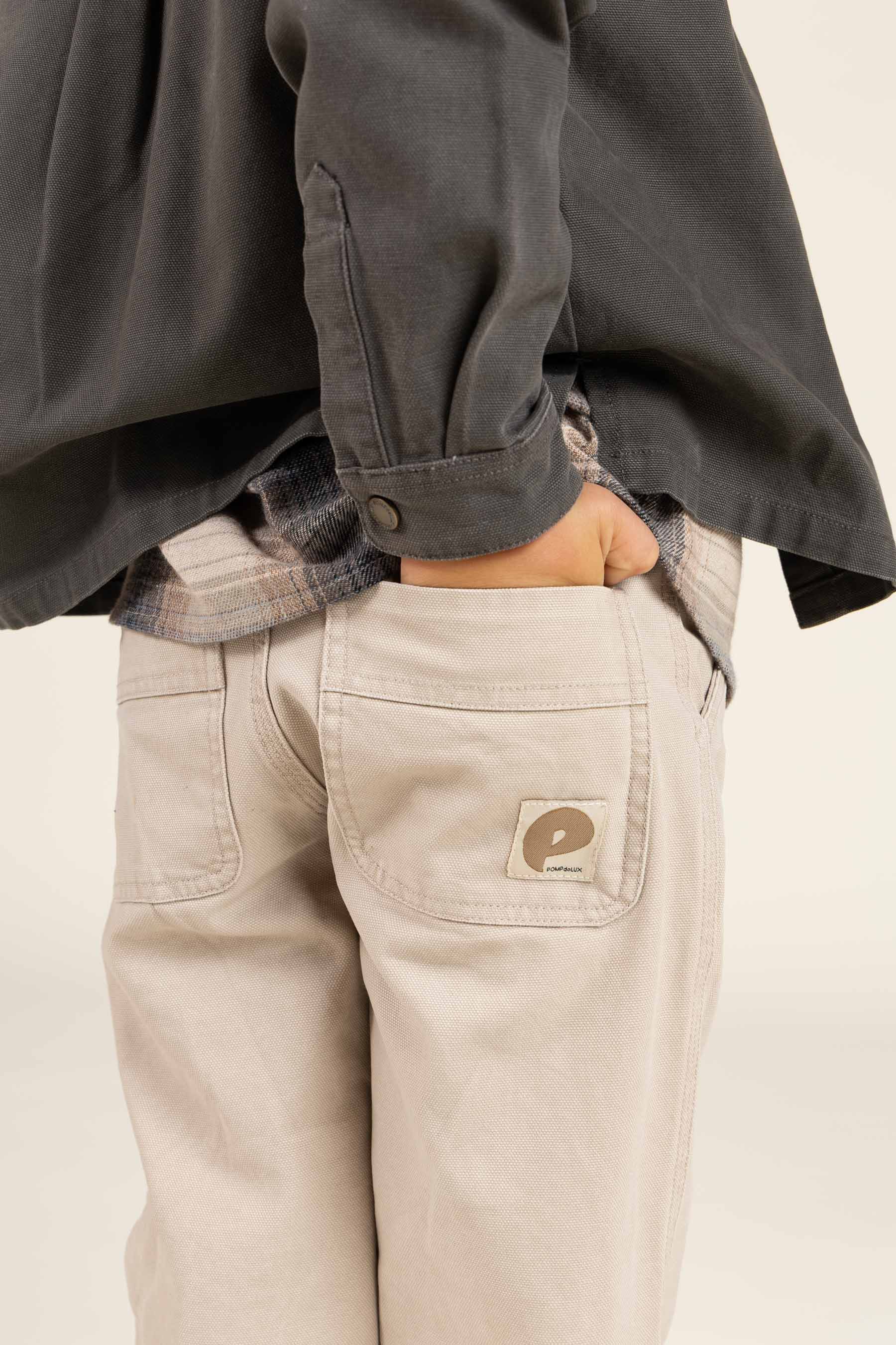 Canvas broek - Kids - Greige | 100115 Dereck