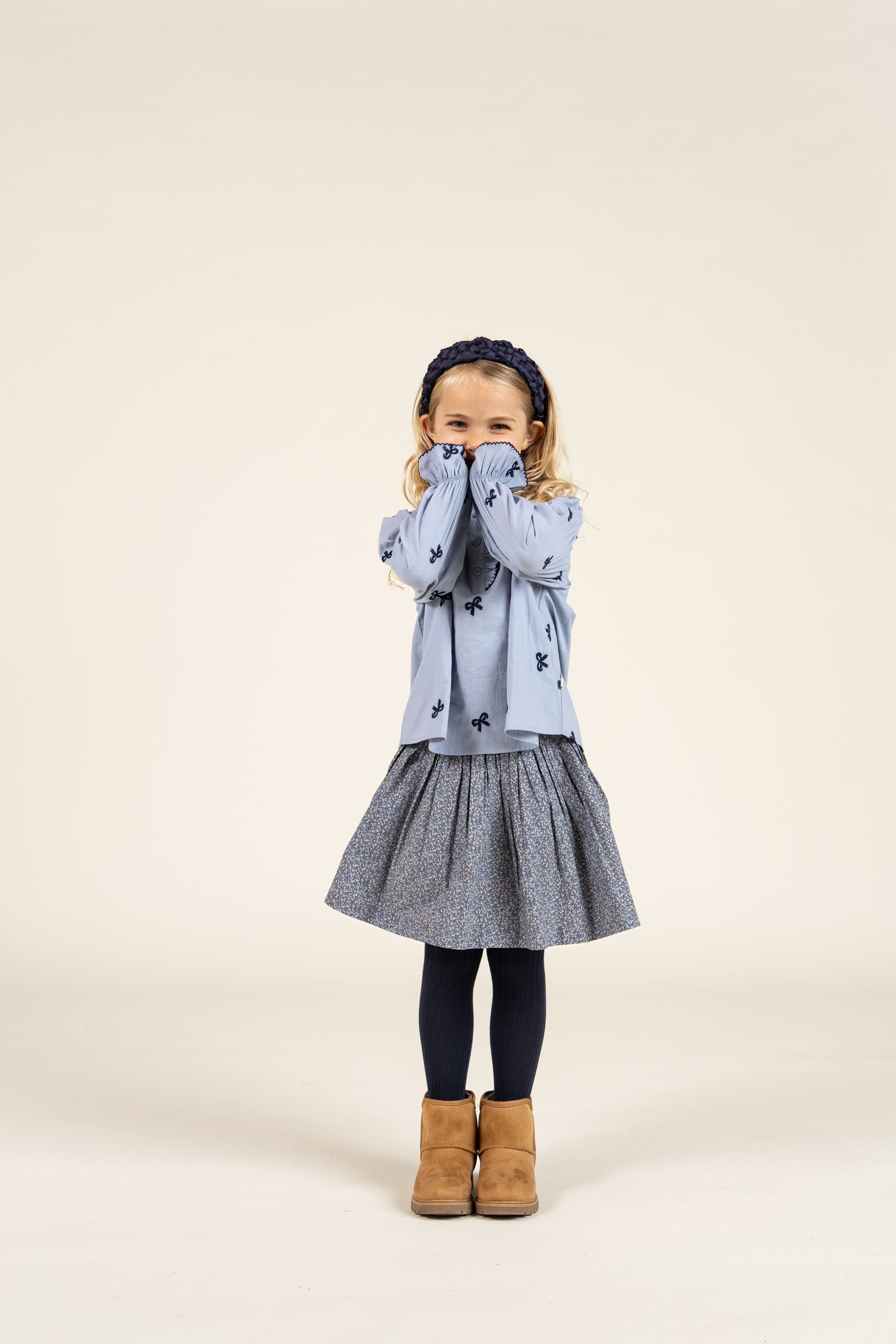 Bedrukte katoenen popeline rok - Kids - Blue | 100794 Allie