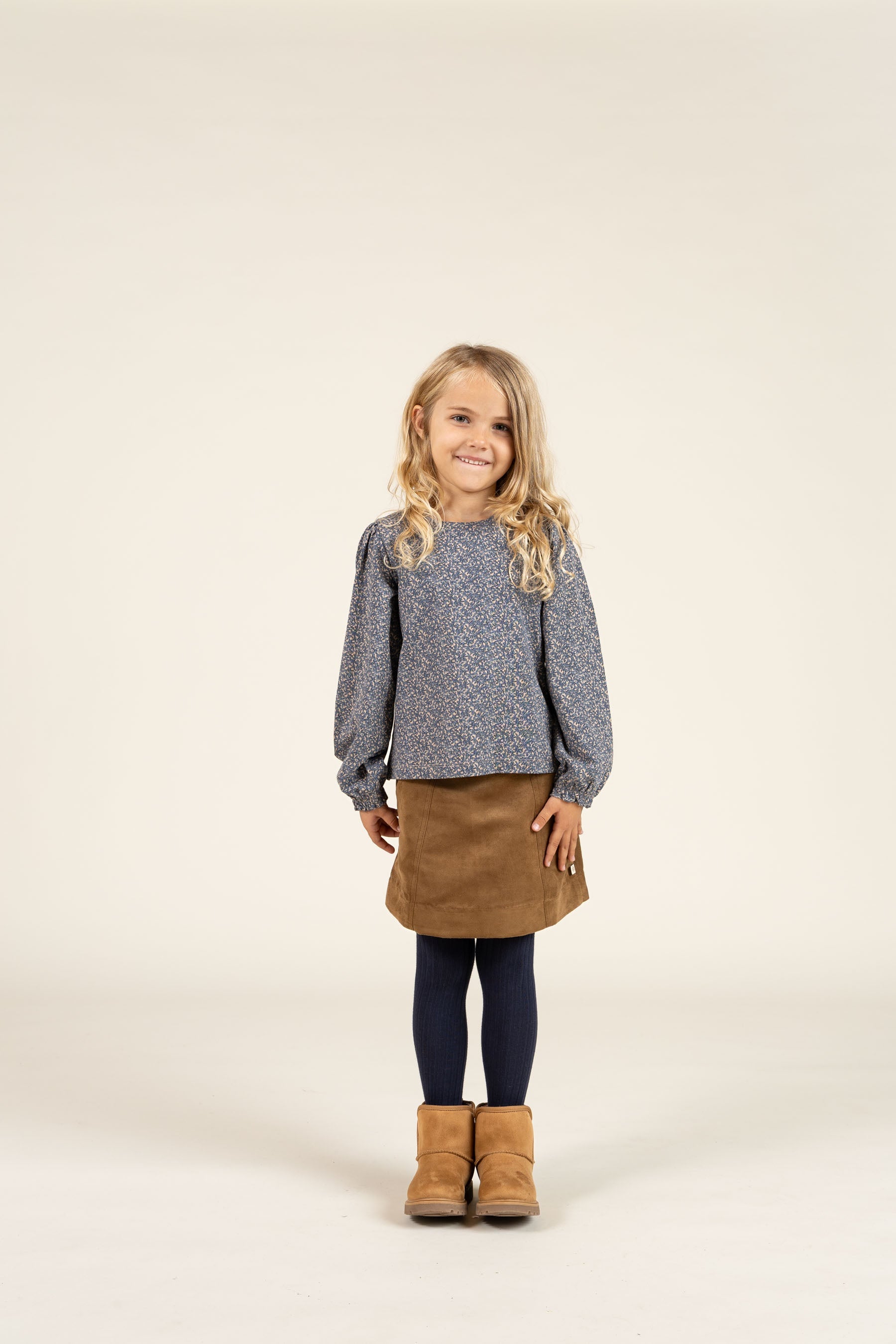 Bedrukte jersey blouse - Kids - Blue | 100772 Ada