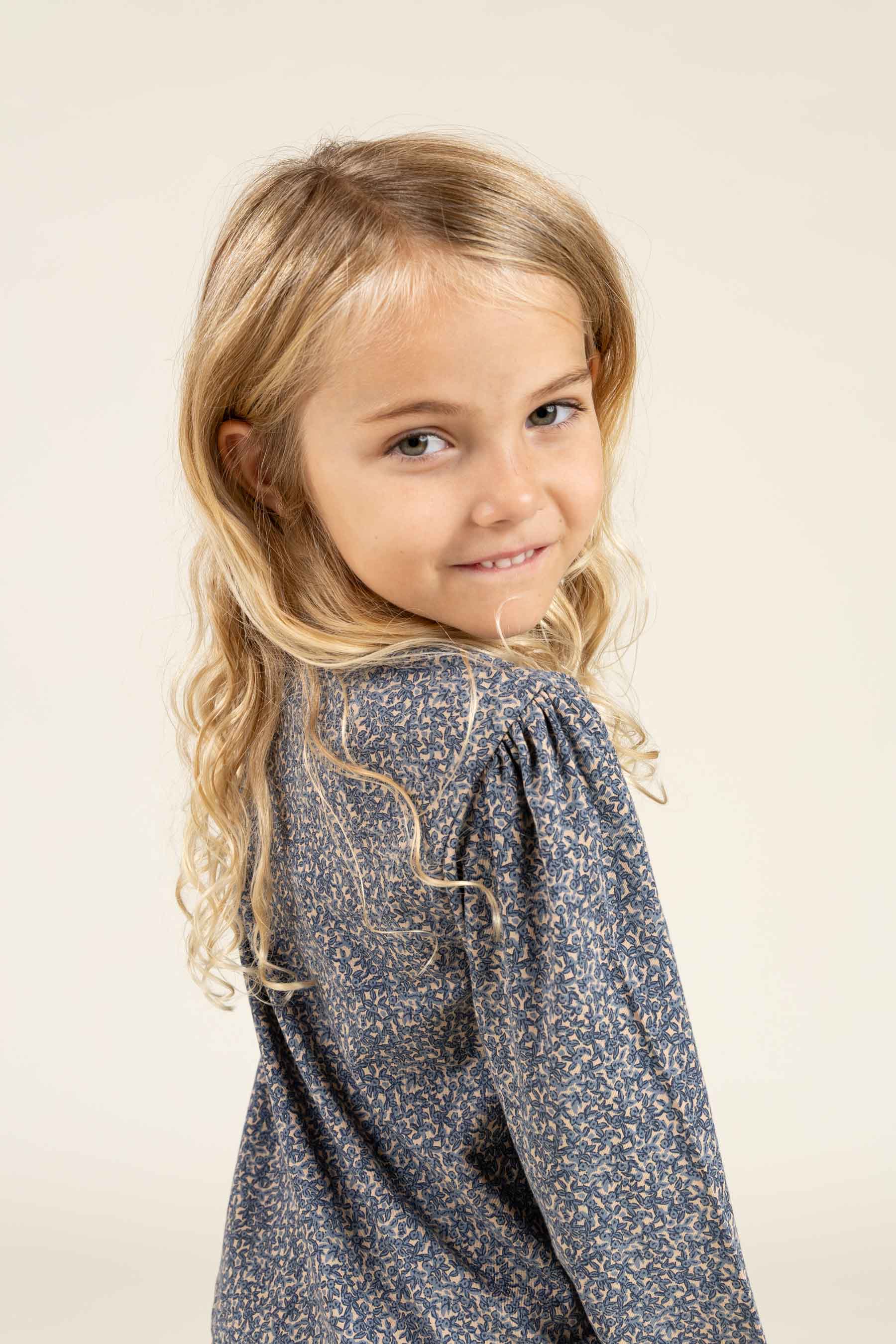 Bedrukte jersey blouse - Kids - Blue | 100772 Ada
