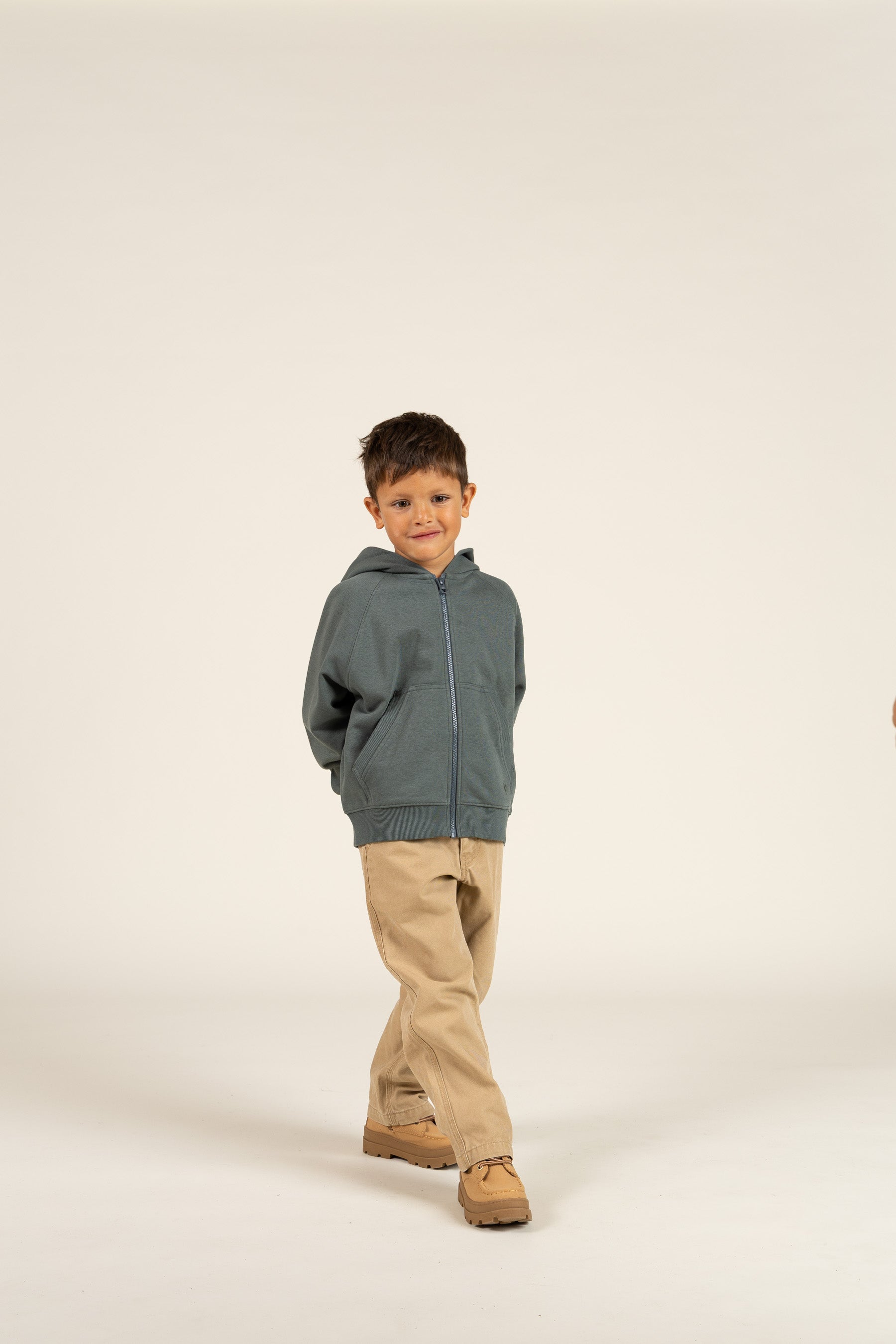 Klassieke hoodie met rits - Kids - Petrol | 100218 Felix