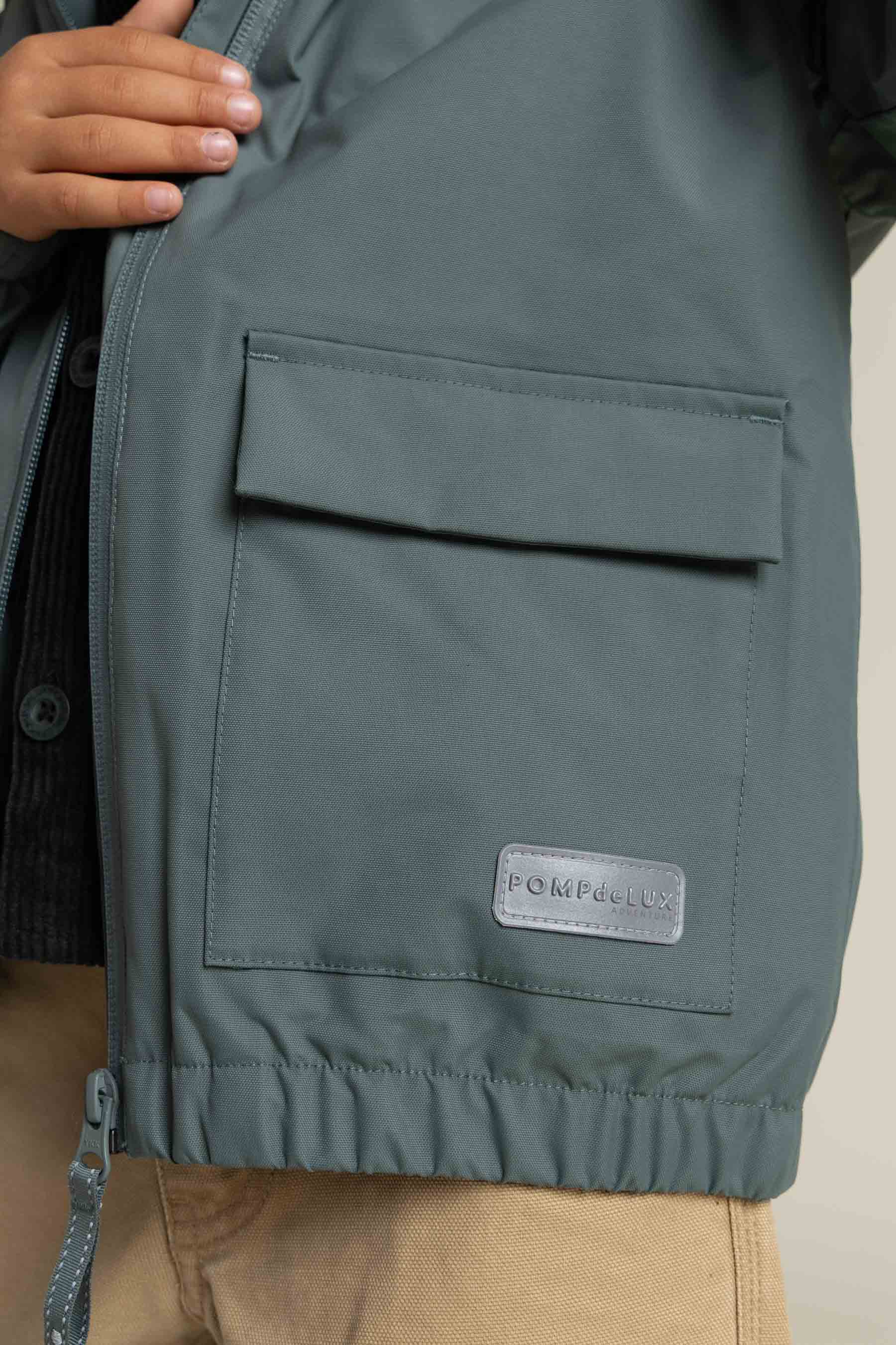 Shell-jas met opgestikte zak - Kids - Dusty Dark Green | 100501 Luke