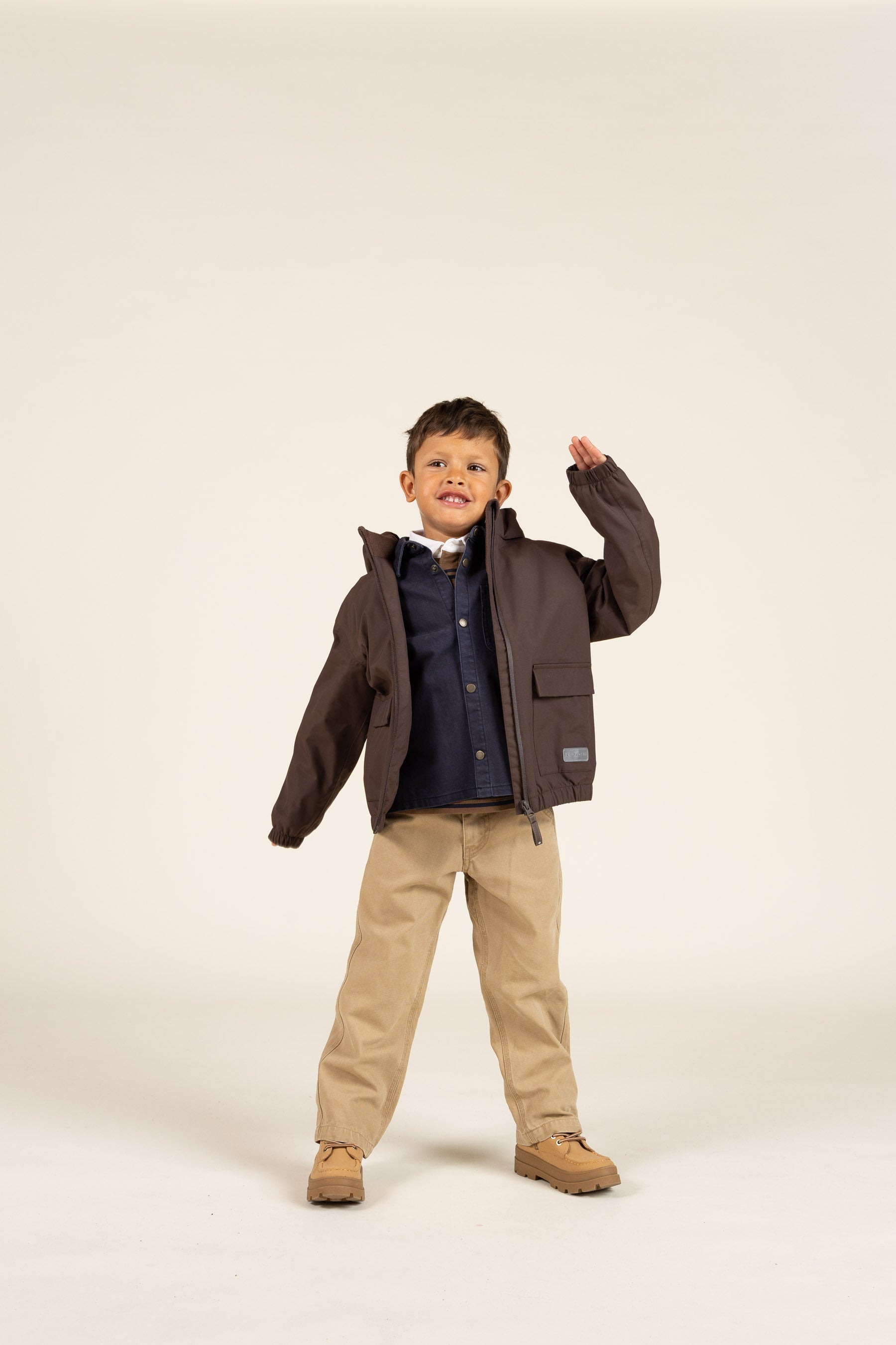 Shell-jas met opgestikte zak - Kids - Chocolate | 100499 Luke