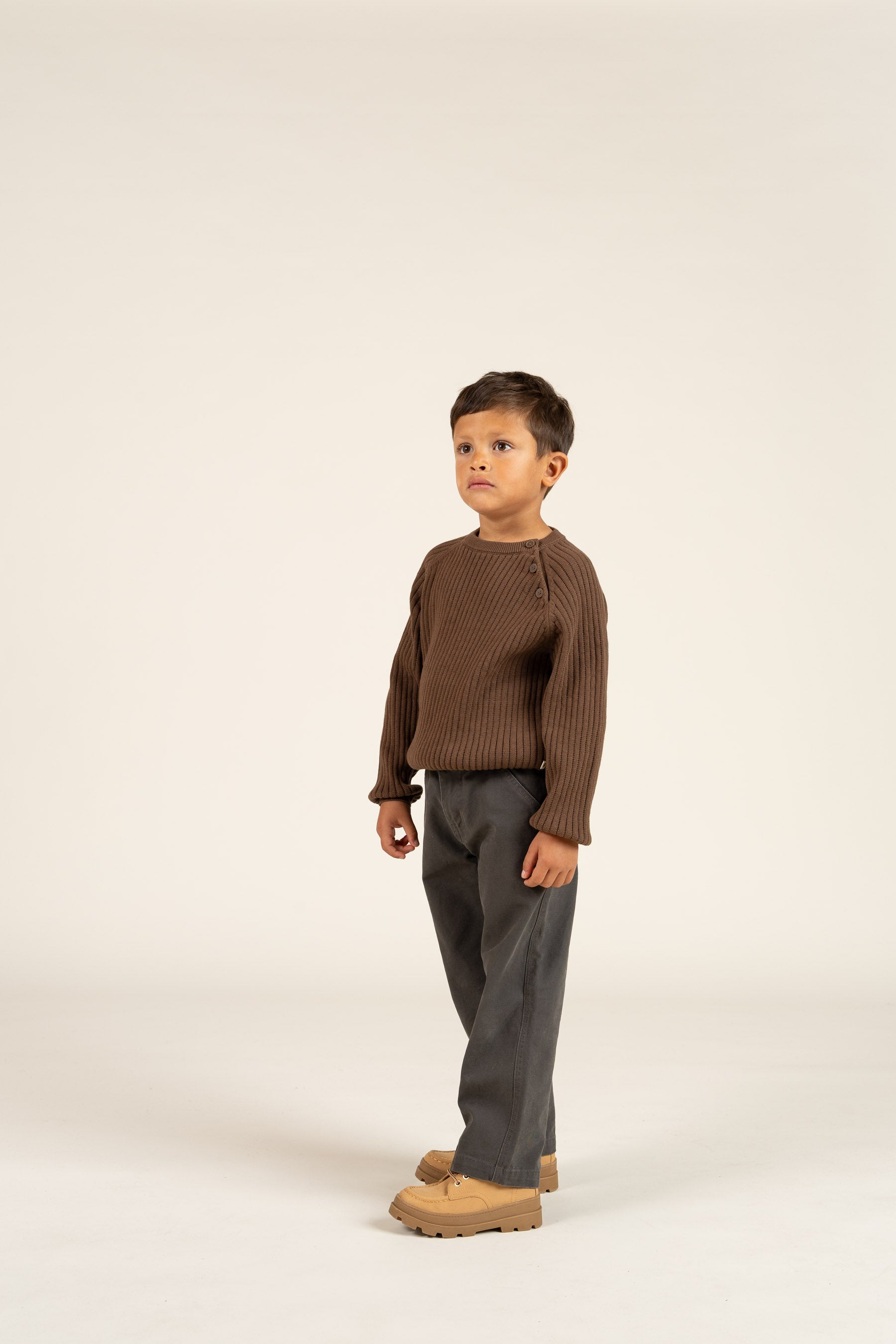 Katoenen gebreide trui - Kids - Coffee | 100691 Jett