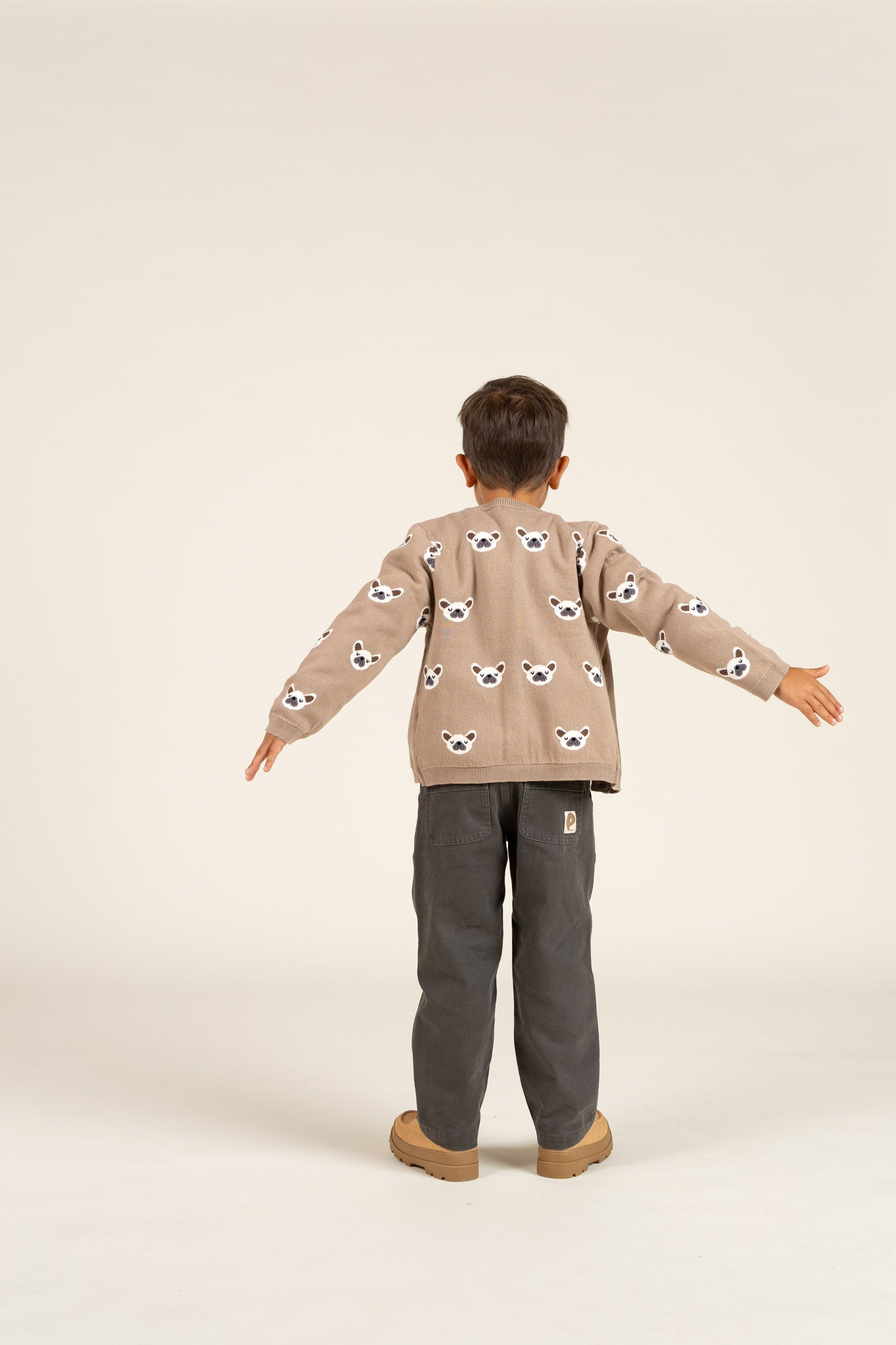 Katoenen jaquard gebreid vest - Kids - Light Brown | 100668 Nico