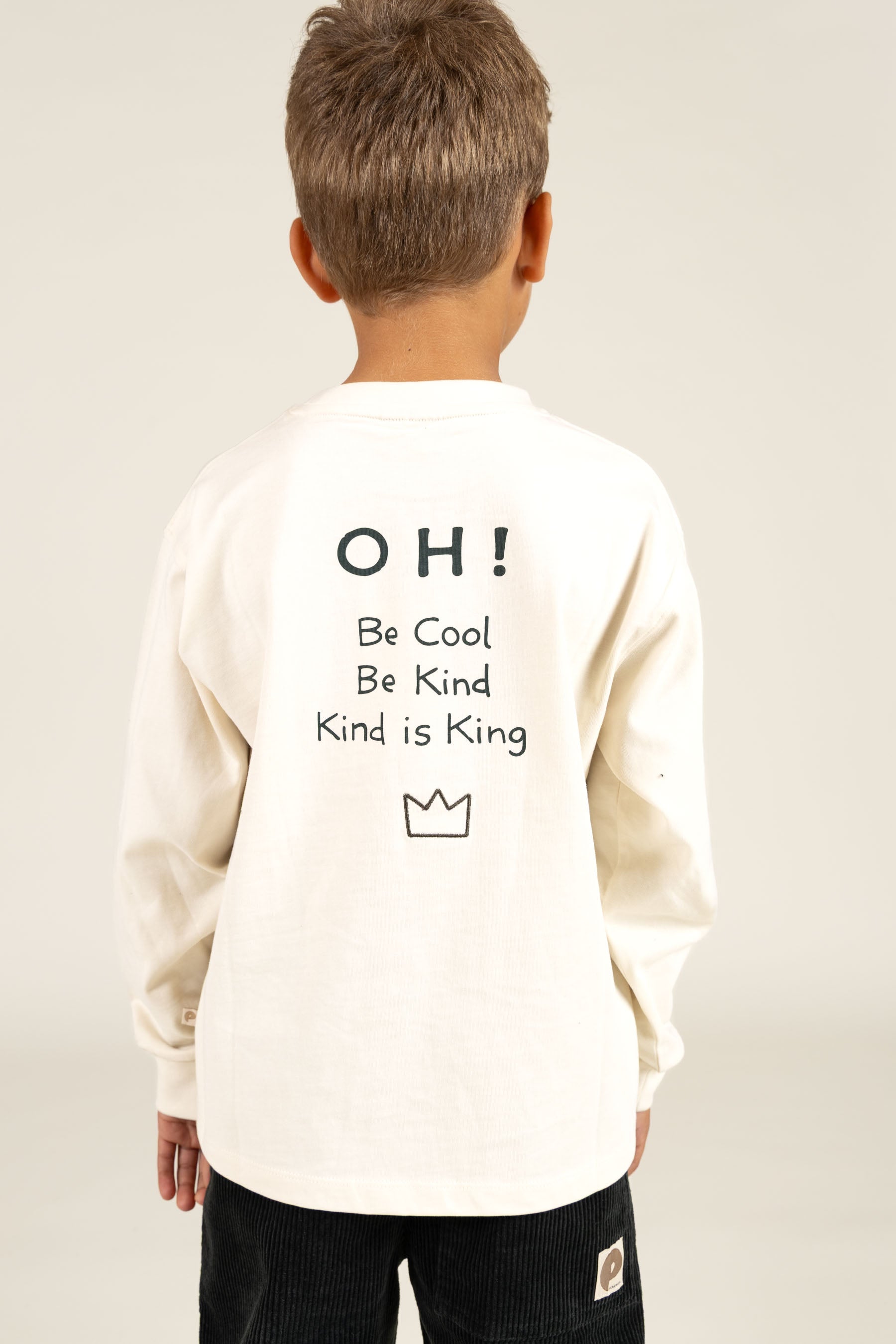 Oversized T-shirt met lange mouwen - Tween - Off White | 100853 August