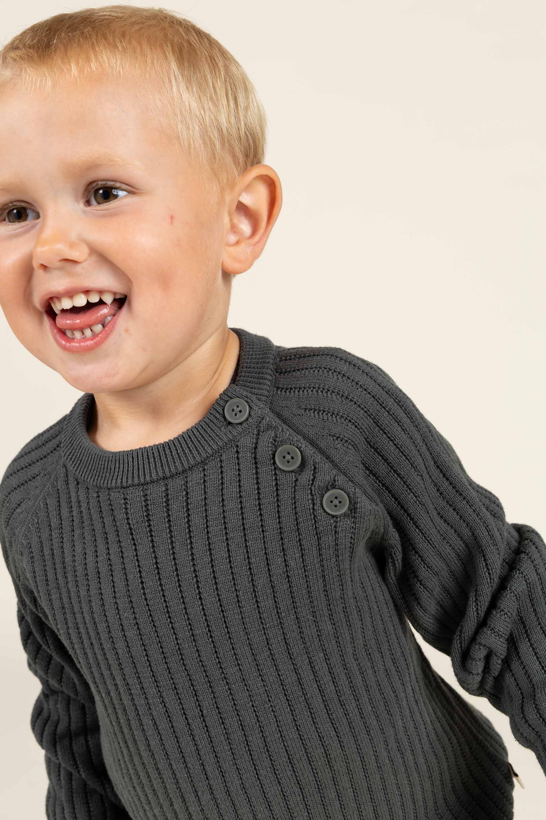 Katoenen gebreide trui - Kids - Forest Green | 100689 Jett