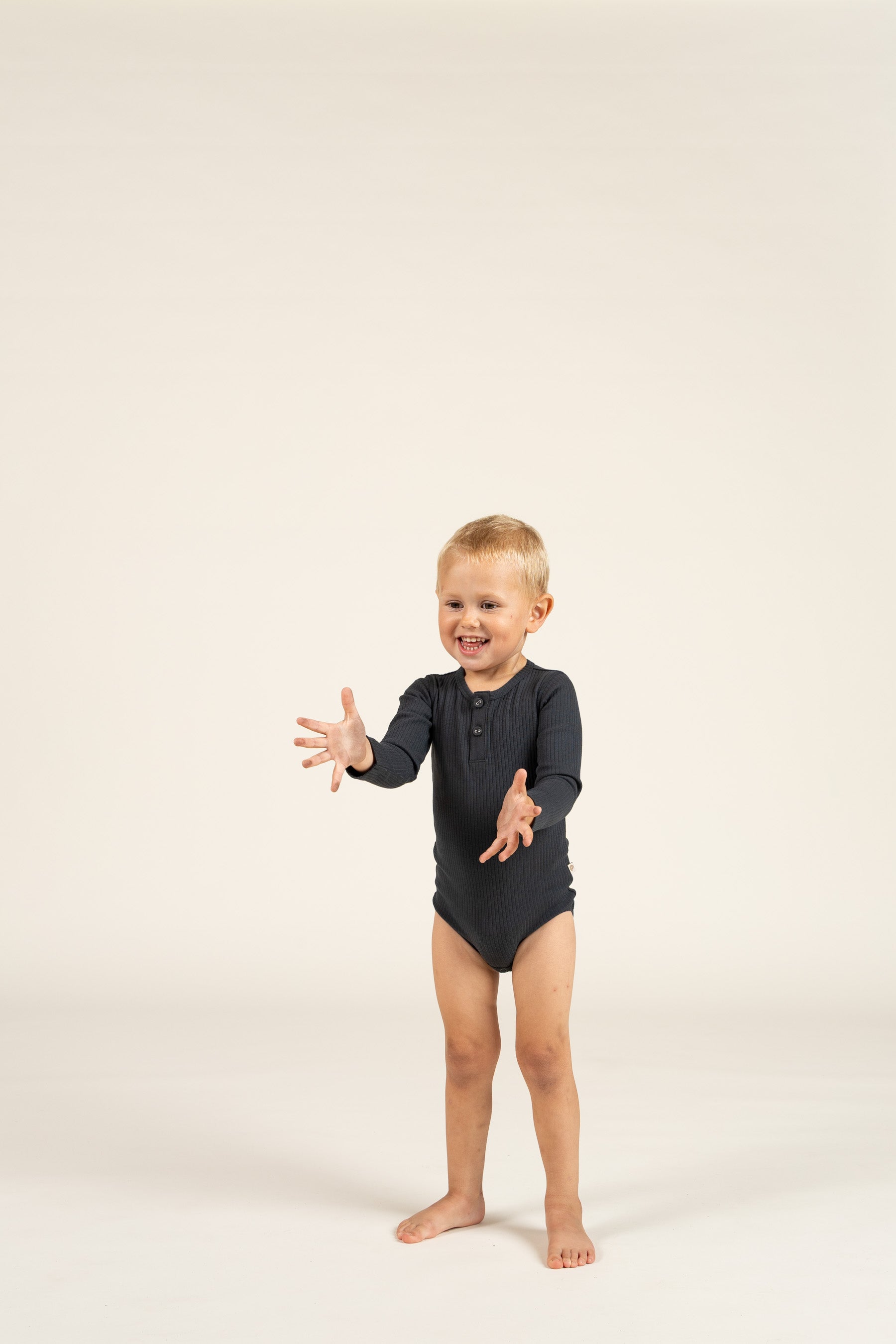 Katoenen ribbody met lange mouwen - Kids - Forest Green | 100560 Manson