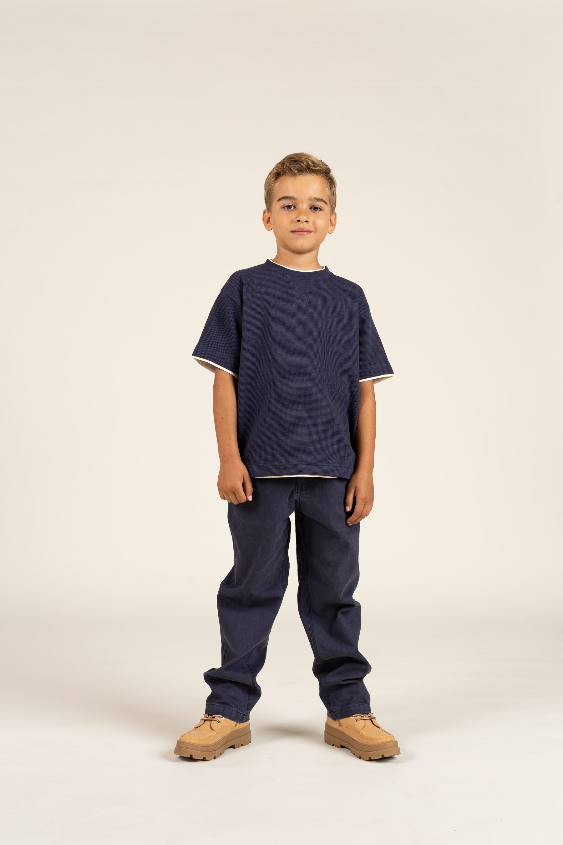 Gestructureerd T-shirt met korte mouwen - Tween - Navy | 100710 Malthe