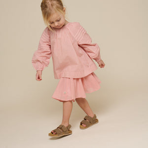 Gestreepte Blouse met Lange Mouwen - Kids - Offwhite/Cherry Red | 100990 Willa