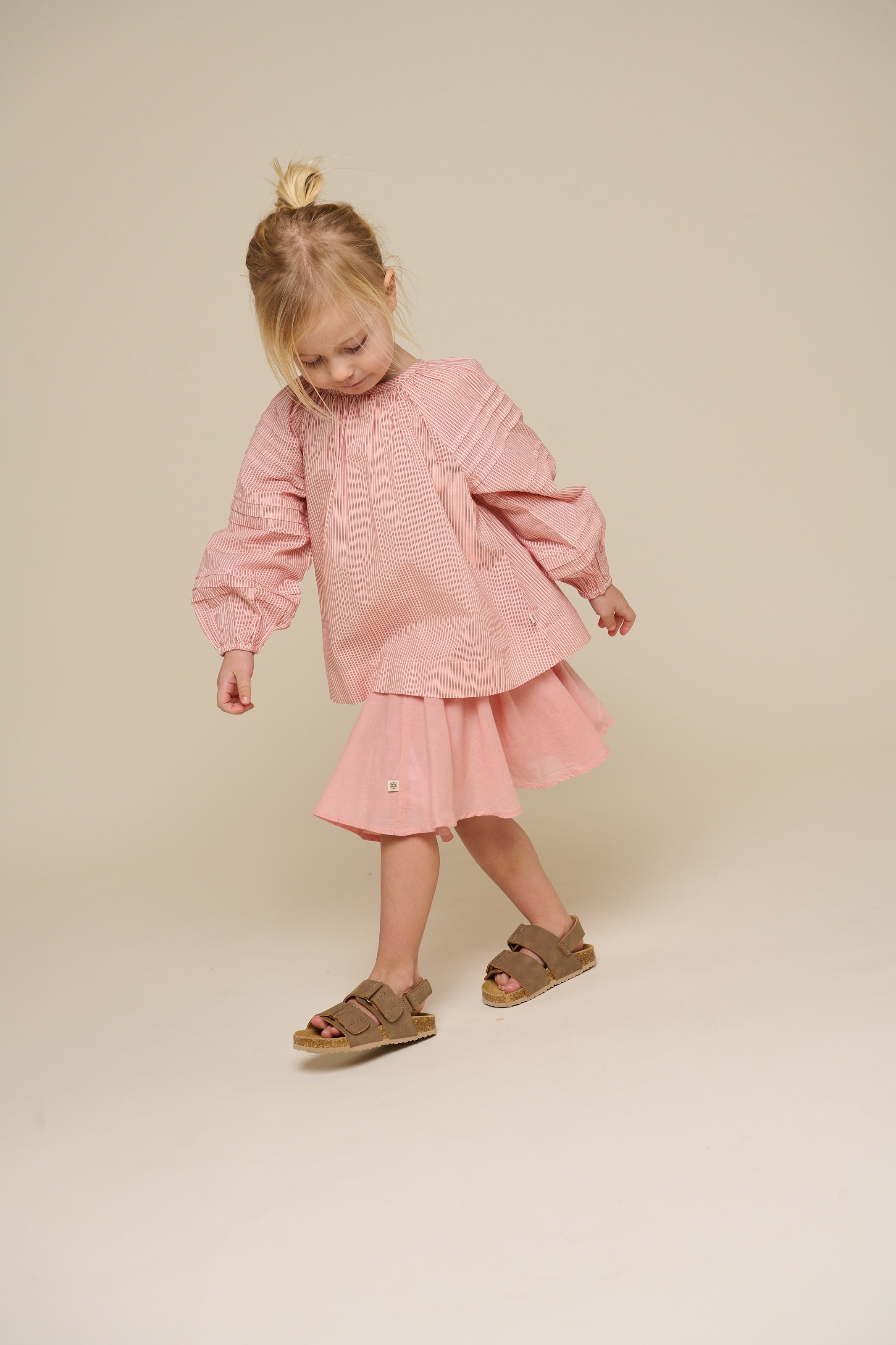 Gestreepte Blouse met Lange Mouwen - Kids - Offwhite/Cherry Red | 100990 Willa