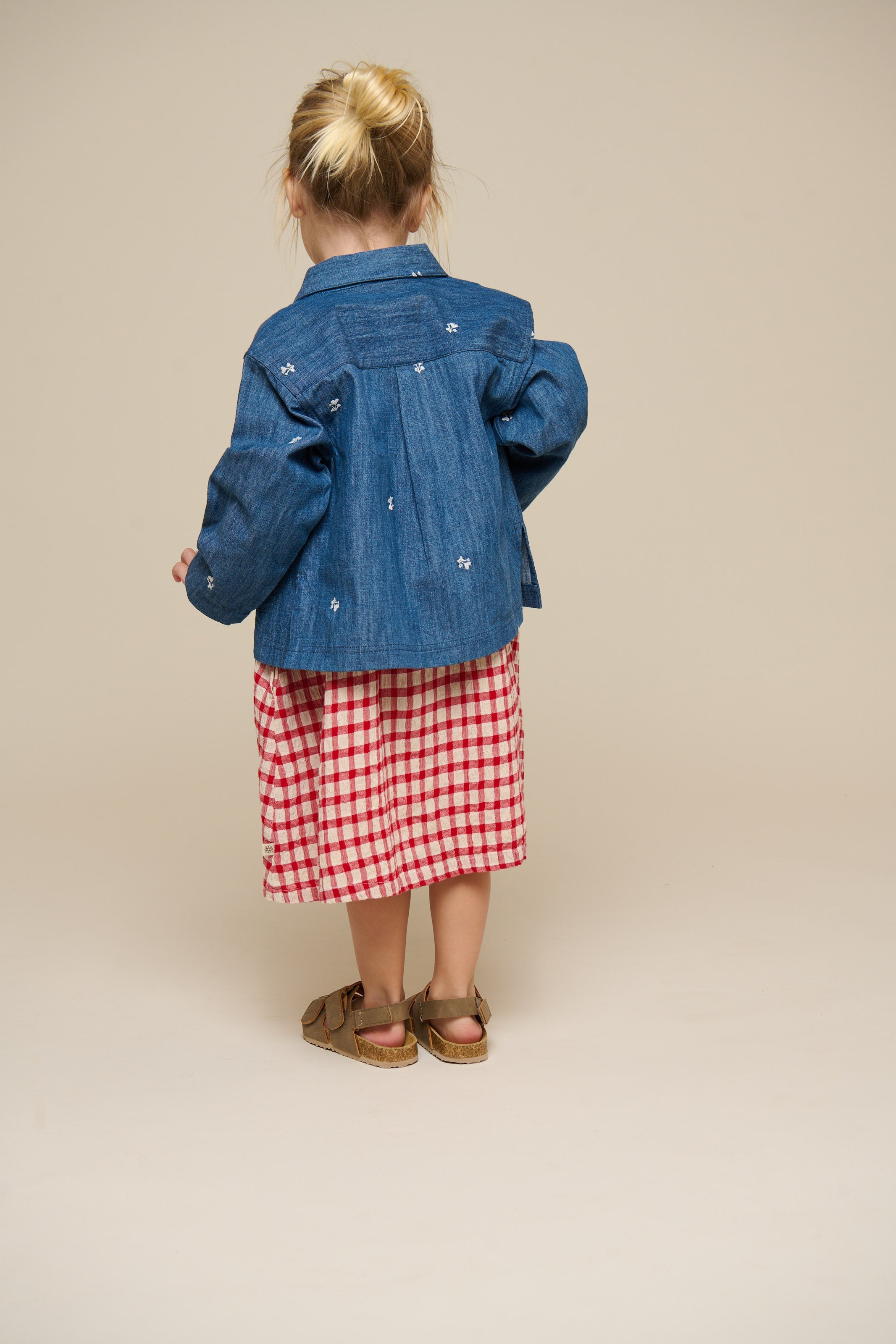Geborduurde Lichte Denim Overhemdjas - Kids - Blue Denim | 101051 Isabella