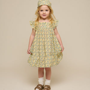 Bloemenbedrukte Poplin Jurk - Kids - Green | 100962 Poppy