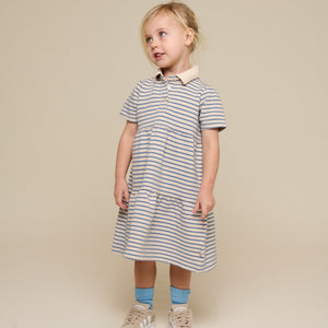 Gestreepte jersey jurk - Kids - Blue | 101012 Emmie