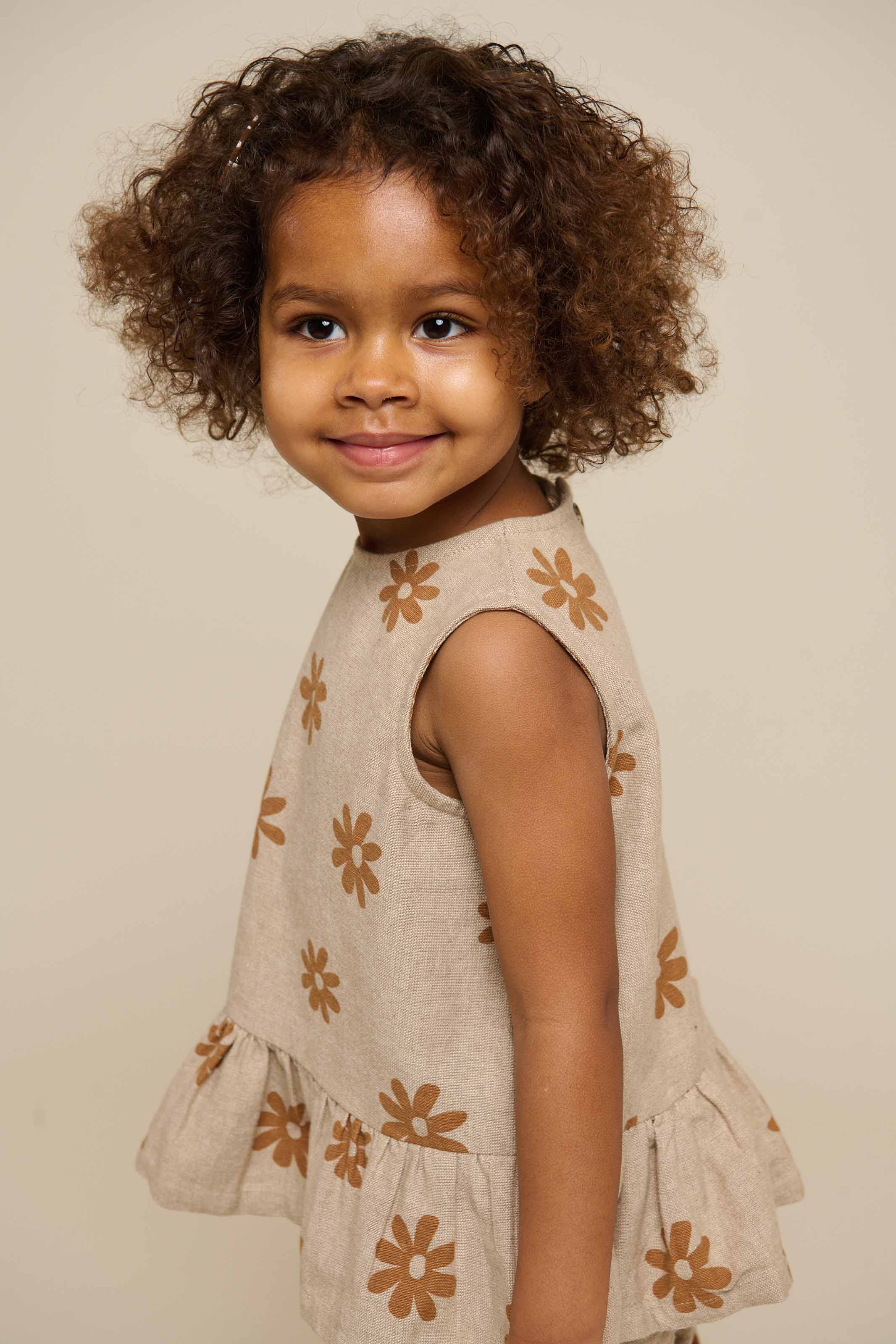 Bedrukte Katoenen Top - Kids - Sand | 101205 Molly