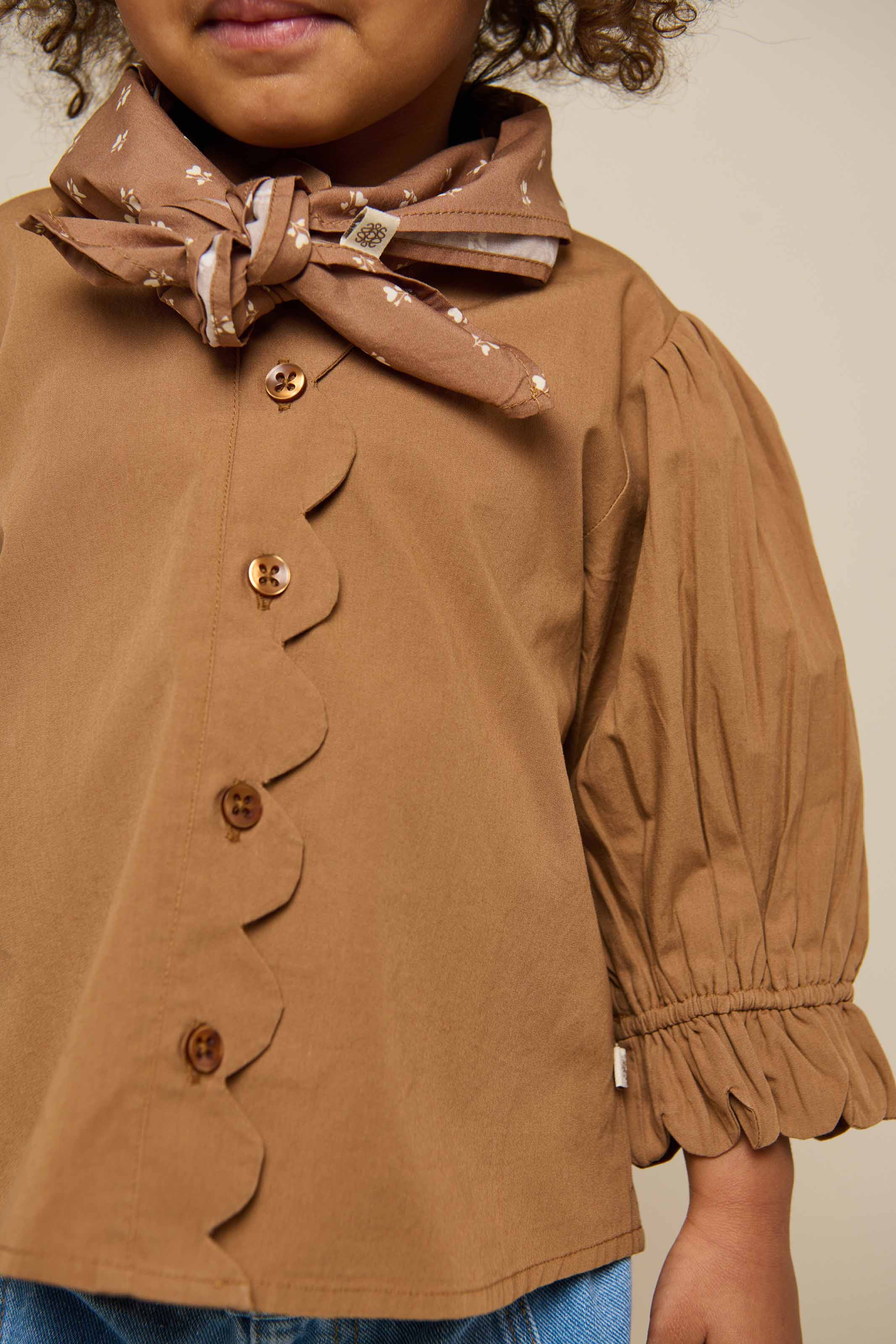 Poplin blouse met Scallop Rand - Kids - Coconut | 101046 Joy