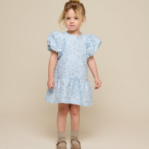 Jacquard jurk van katoenmix - Kids - Light Blue | 100994 Giselle