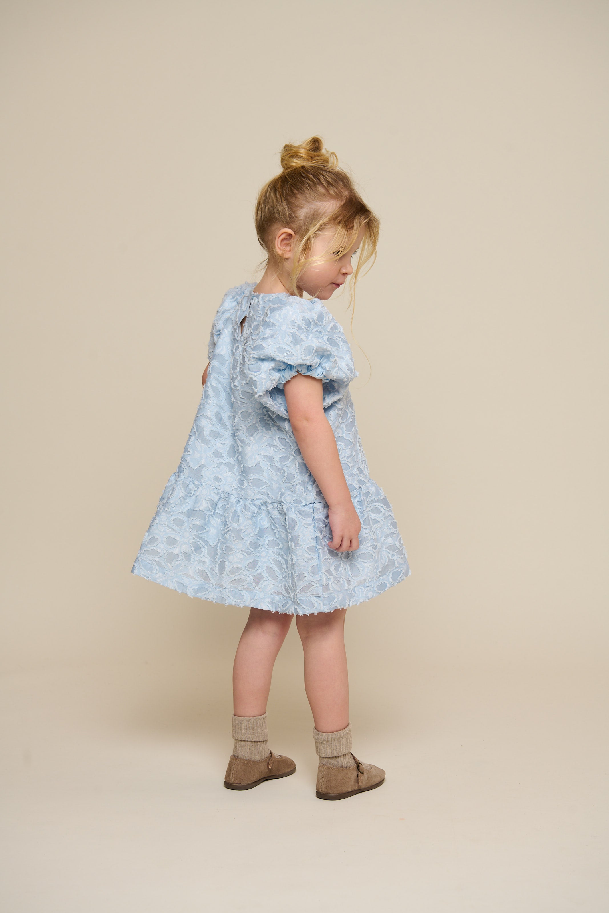 Jacquard jurk van katoenmix - Kids - Light Blue | 100994 Giselle