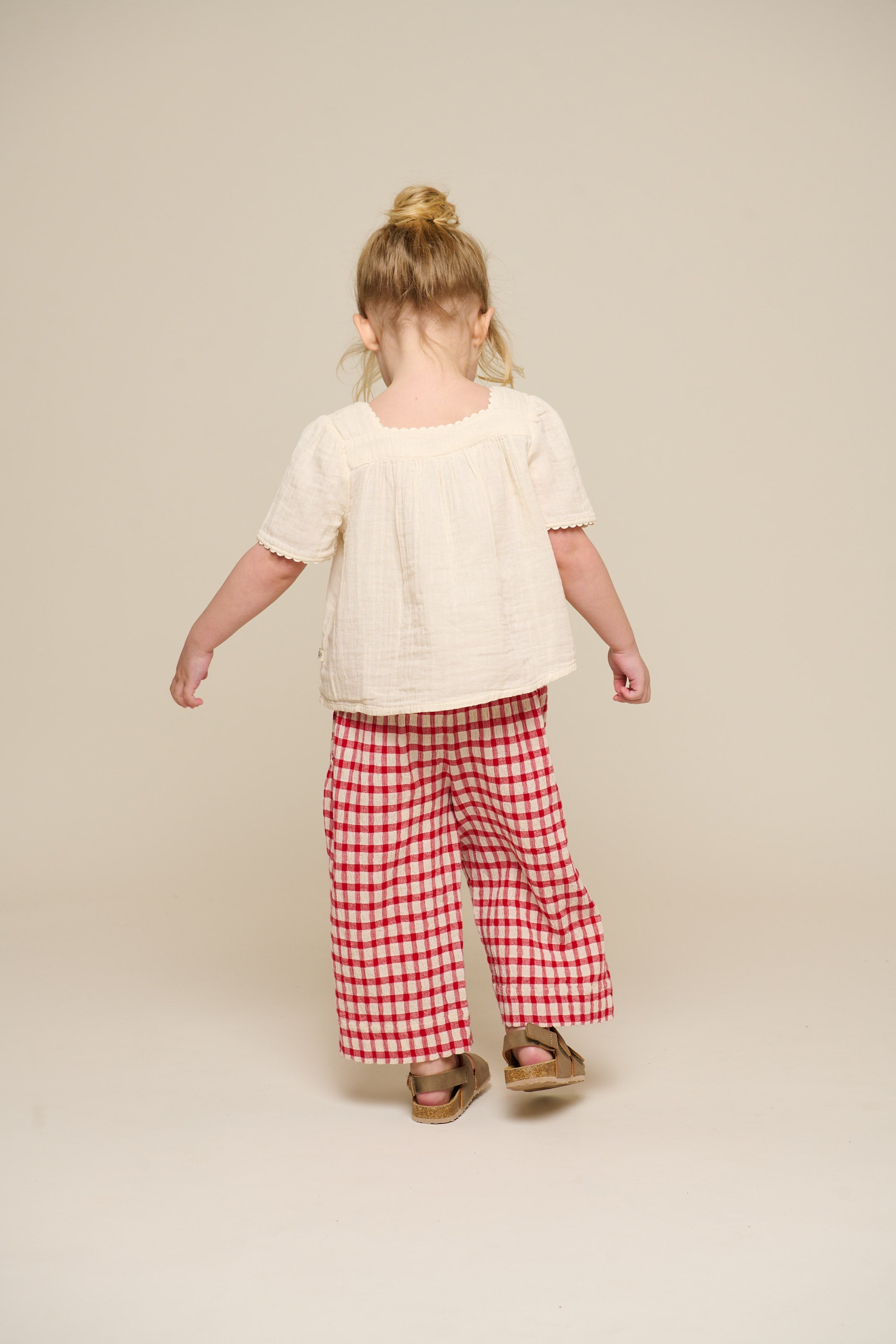 Geruite Katoenen Broek - Kids - Cherry Red | 100906 Bonnie