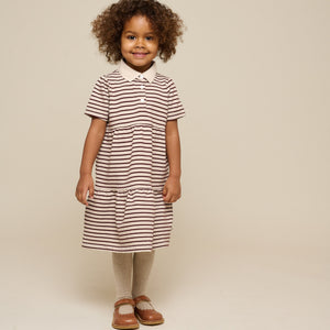 Gestreepte jersey jurk - Kids - Brown | 101010 Emmie