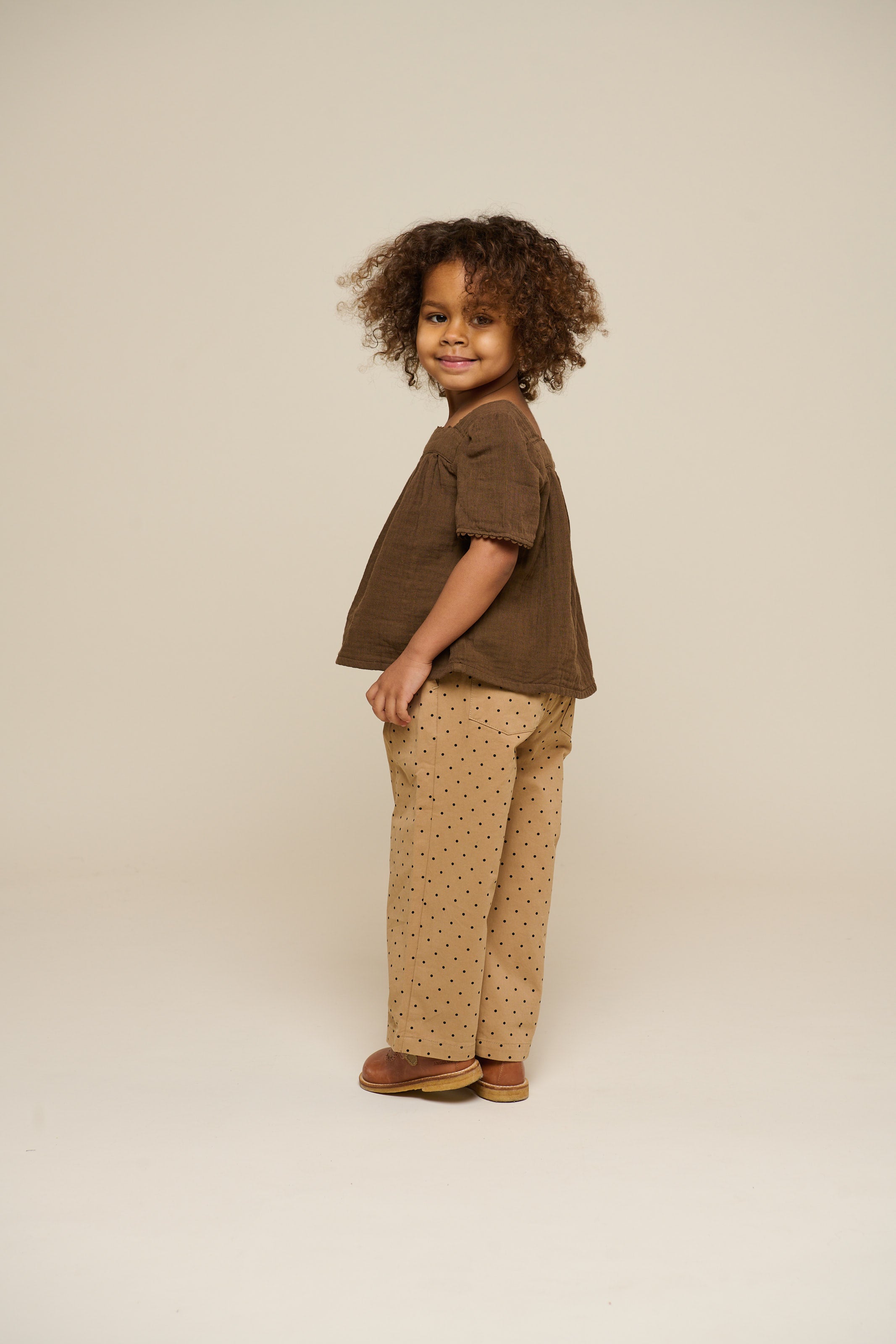 Twill broek met stip - Kids - Beige | 100614 Iris