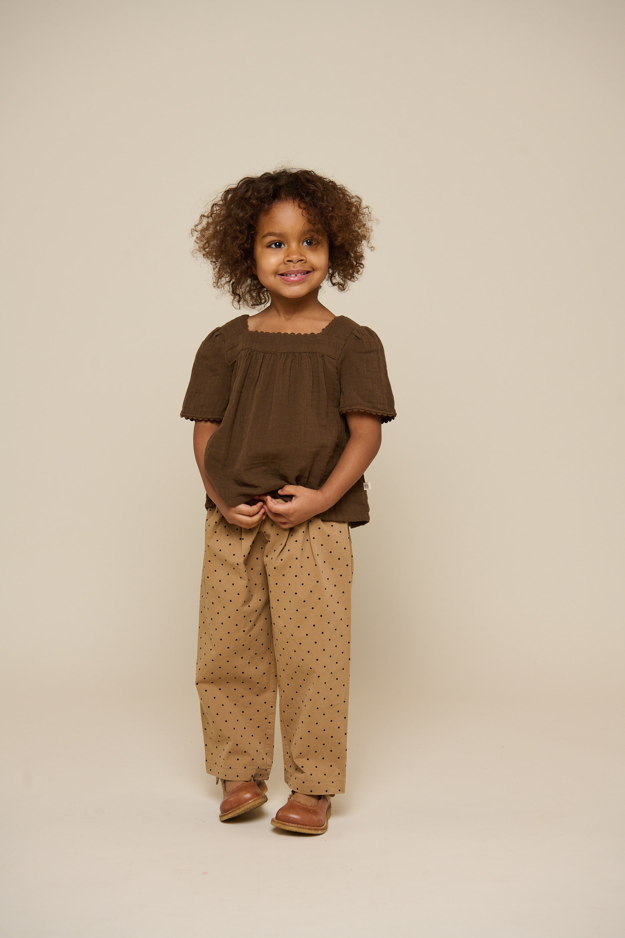 Twill broek met stip - Kids - Beige | 100614 Iris