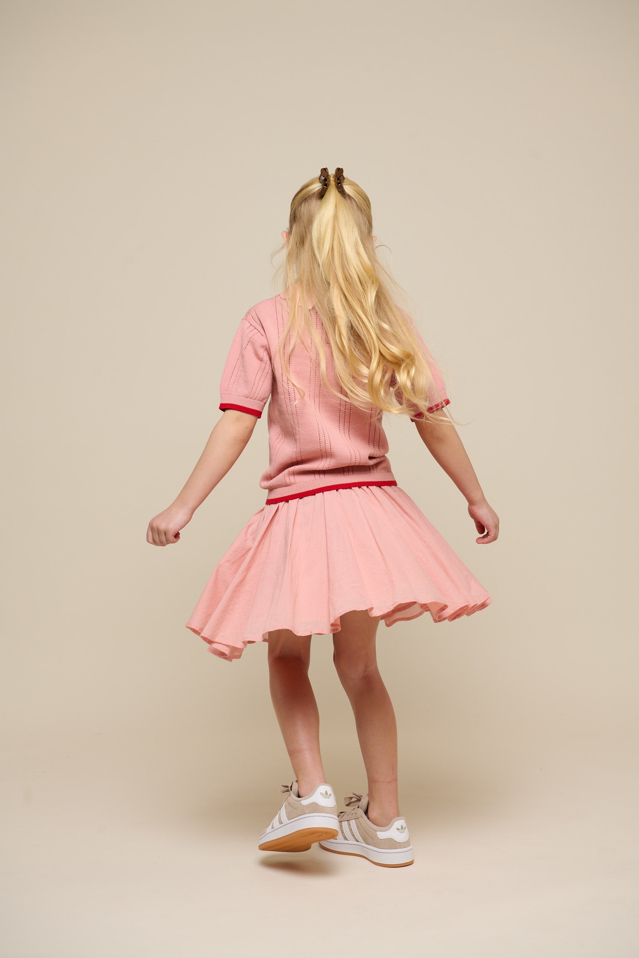 Katoenen rok met Ric Rac ruche - Tween - Rose Tan | 101068 Alma