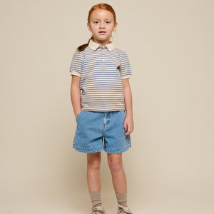 Gestreepte Jersey Polo - Tween - Blue | 101007 Emmie