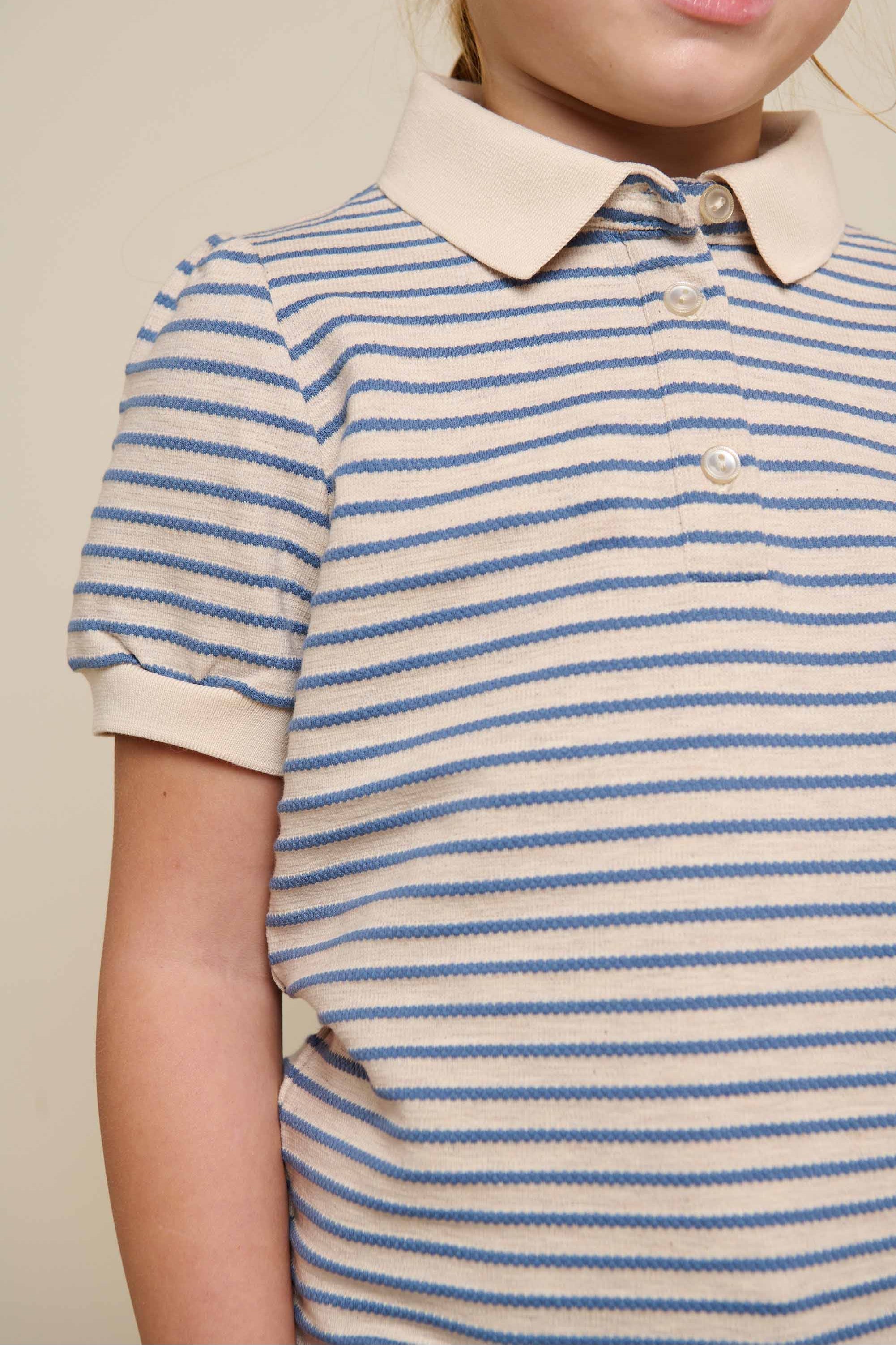 Gestreepte Jersey Polo - Tween - Blue | 101007 Emmie