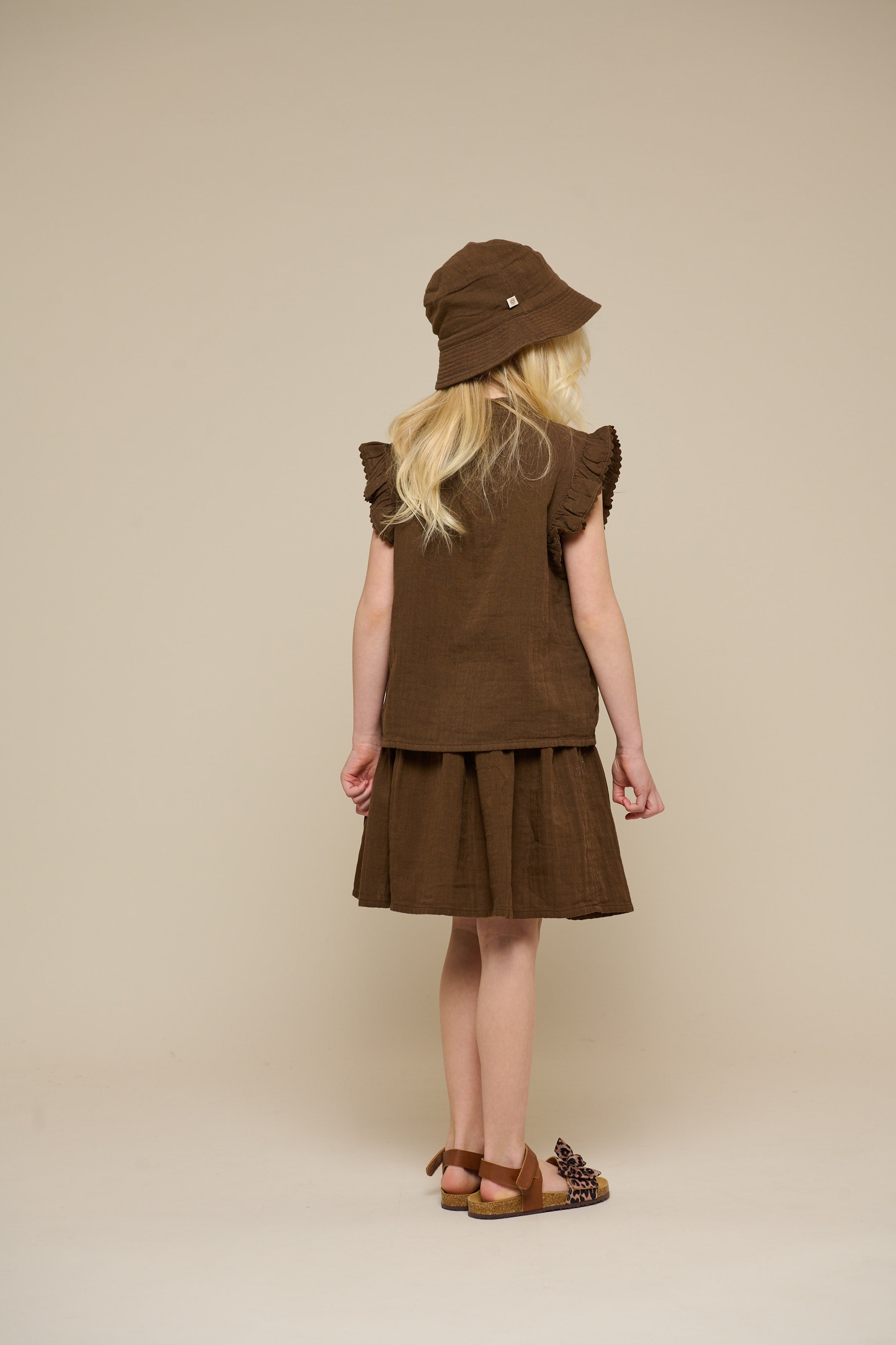 Mouwloze Top van Mousseline - Tween - Dark Brown | 100929 Jasmine