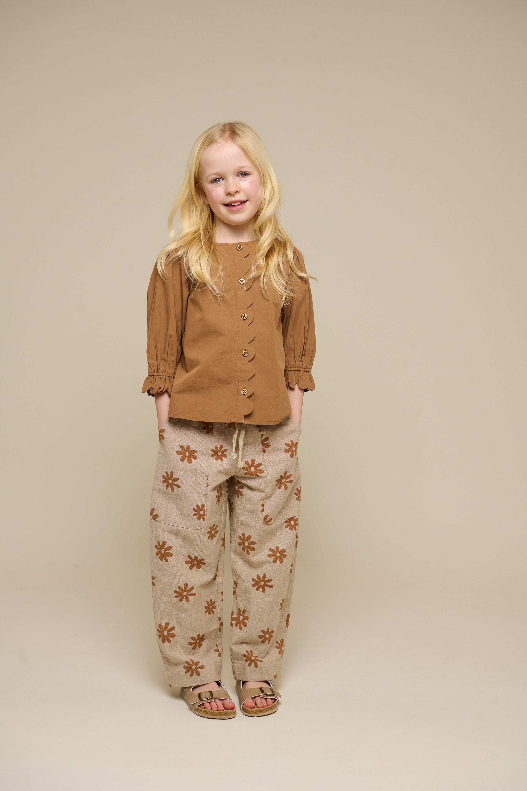 Bedrukte Katoenen Broek - Tween - Sand | 101208 Molly