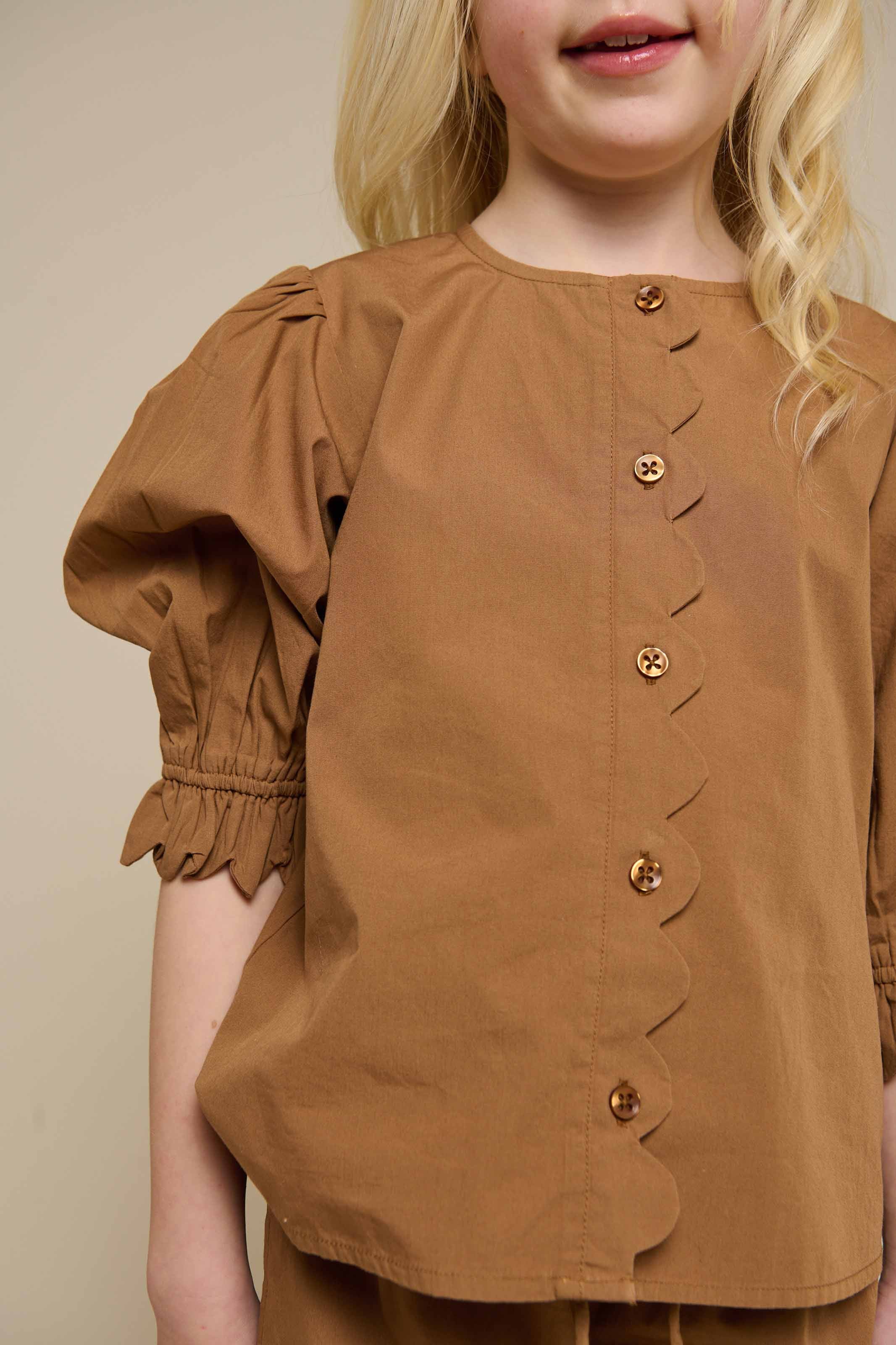 Poplin blouse met geschulpte rand - Tween - Coconut | 101077 Joy