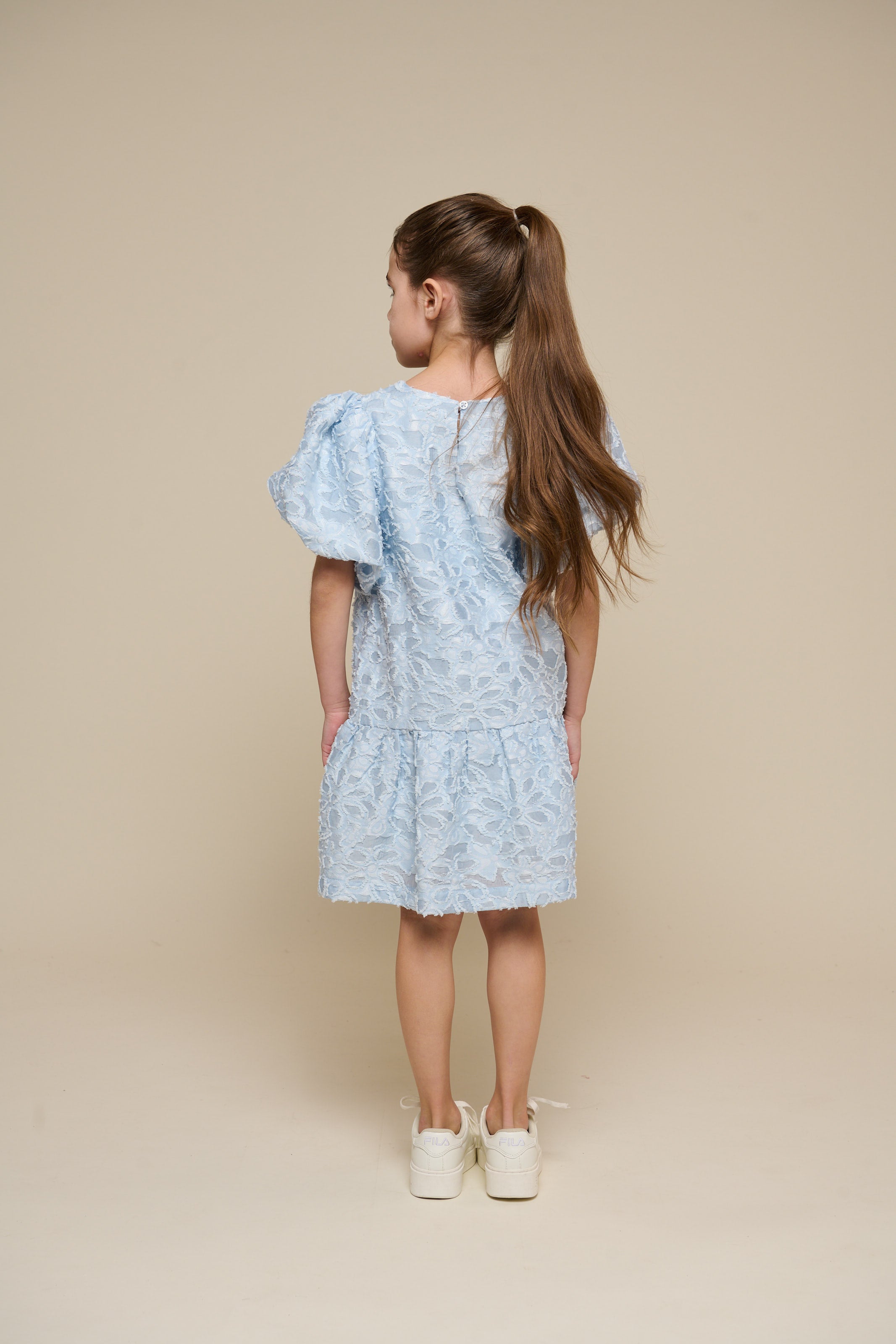 Jacquard jurk van katoenmix - Tween - Light Blue | 100995 Giselle